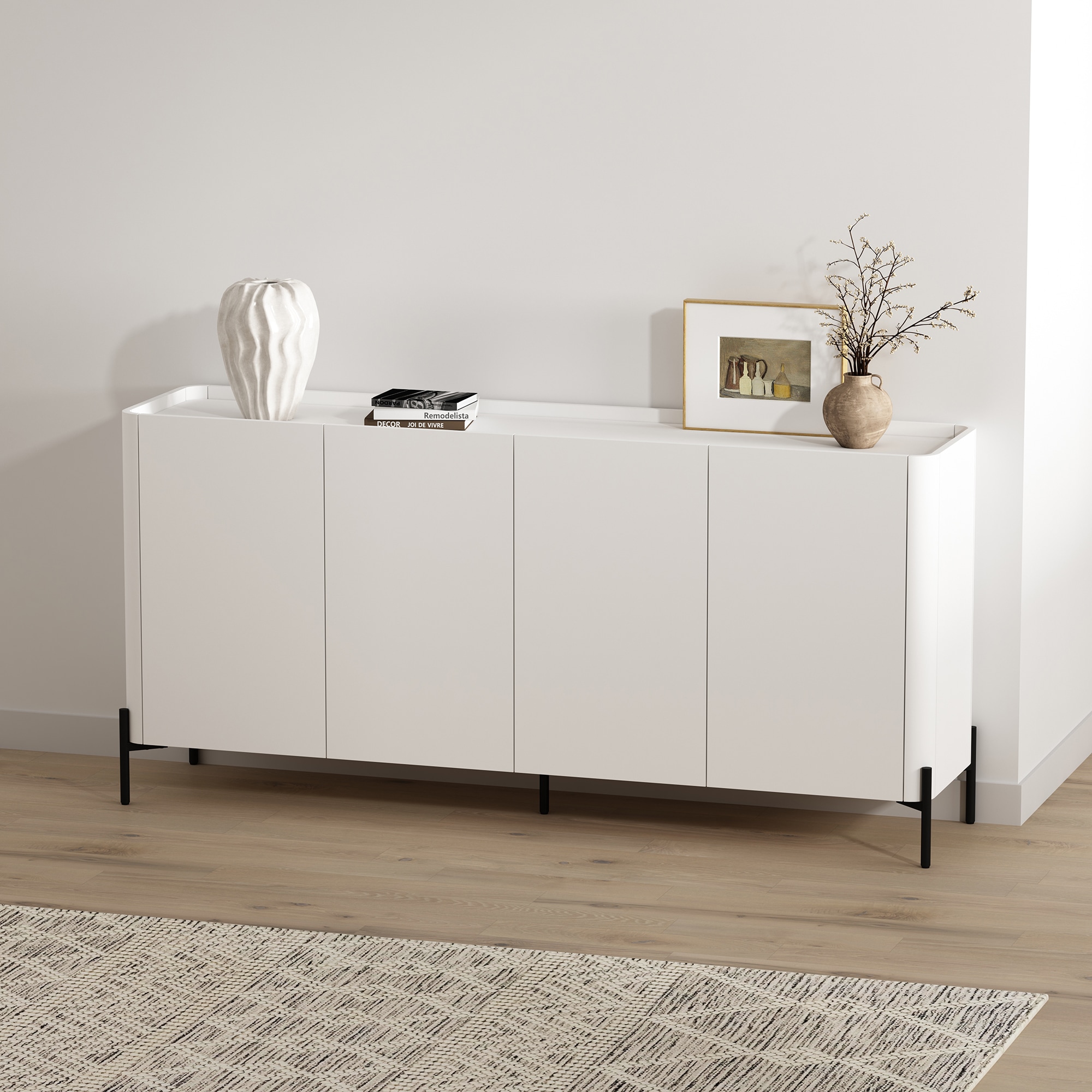 Manhattan Comfort SB006-WH Contemporary/Modern White Sideboard