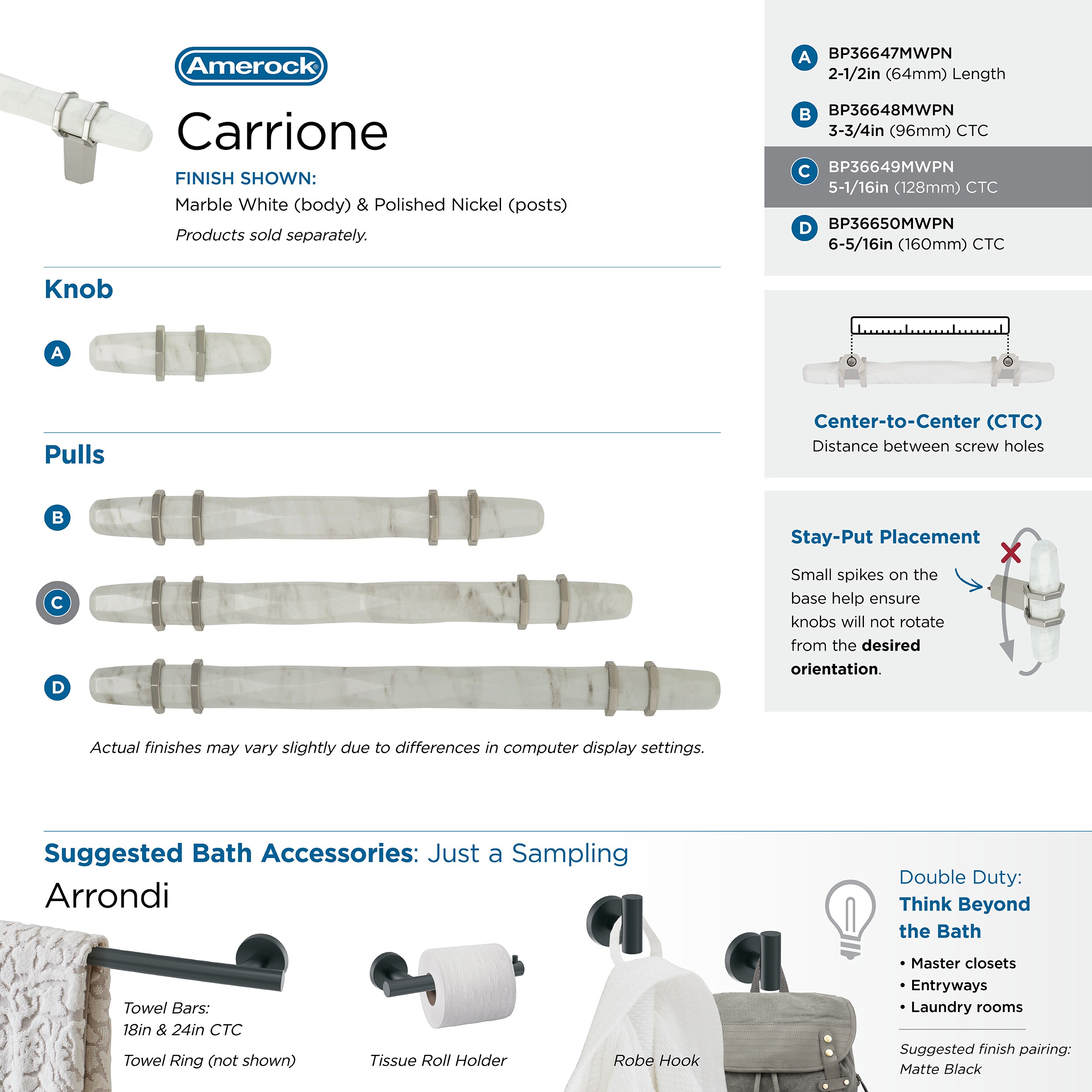 Amerock BP36649MWPN Cabinet-Pulls - View #10
