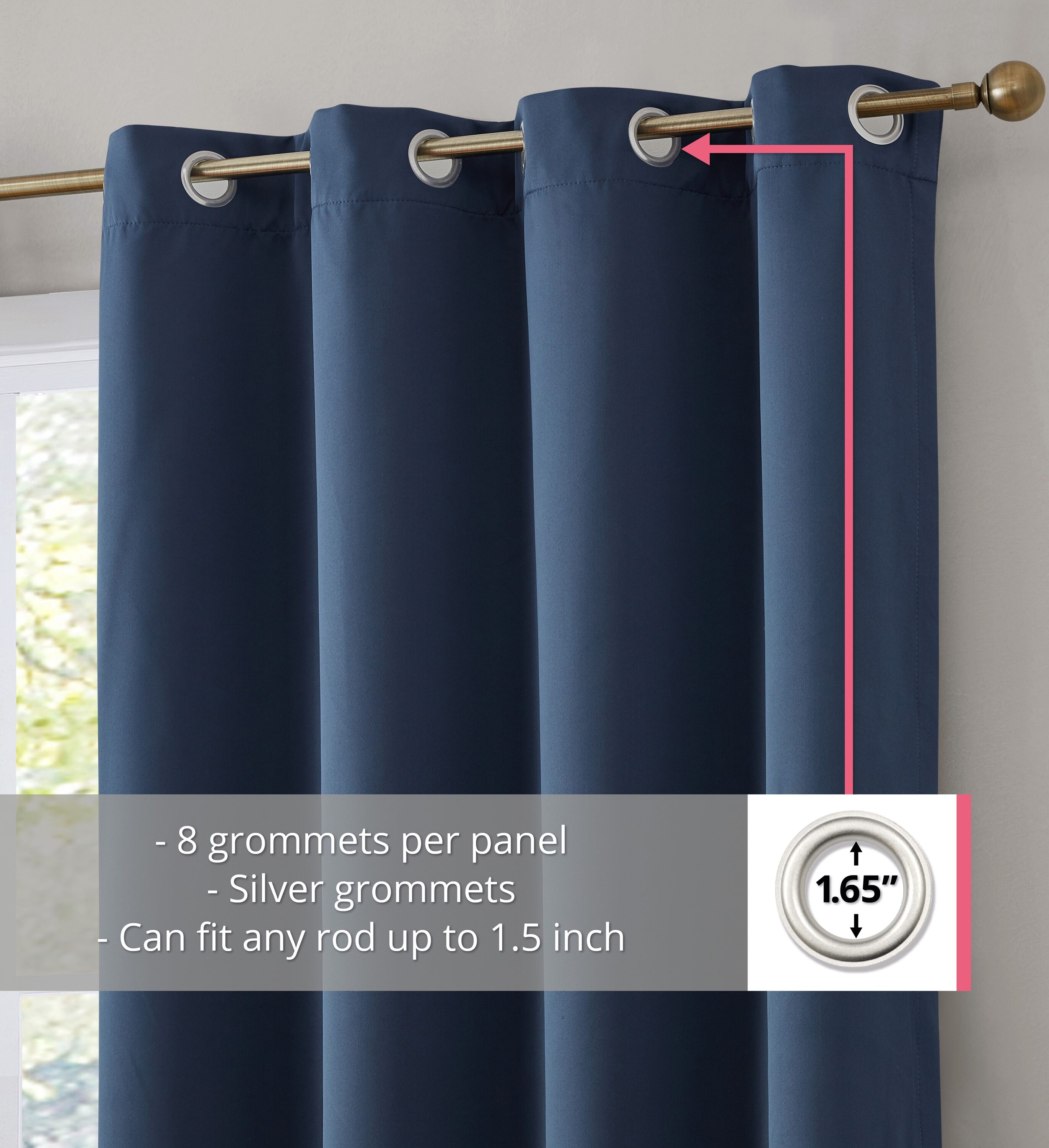HLC.me DAKTA-NVY-52X84 curtains - View #2
