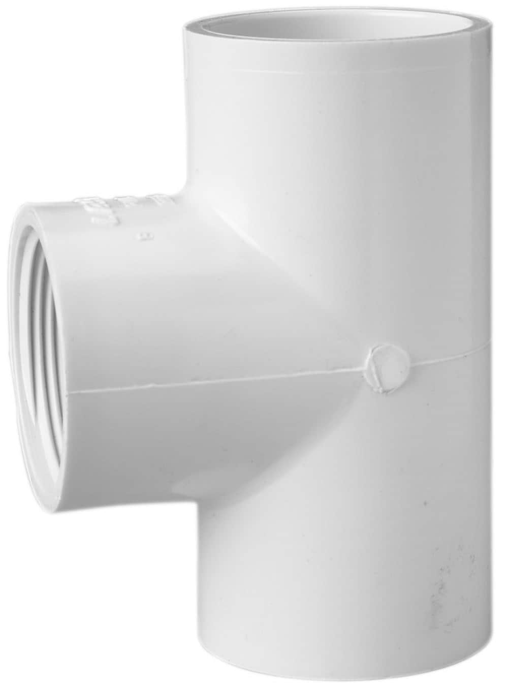 LASCO 402012RMC 1-1/4-in PVC Tee with 1/4-in Female Socket (Low Lead) - Ideal for Lawn Sprinklers and Pool/Spa Applications