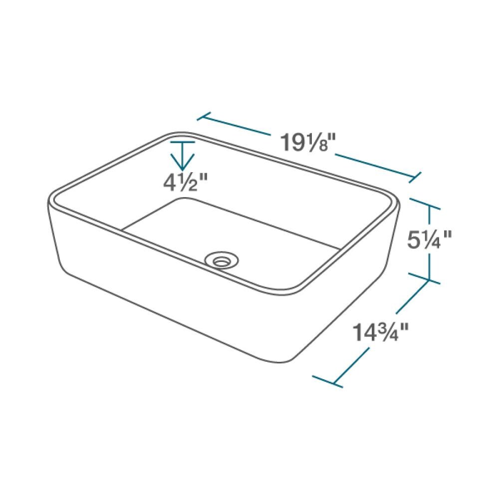 MR Direct Bisque Porcelain Vessel Rectangular Traditional Bathroom Sink ...