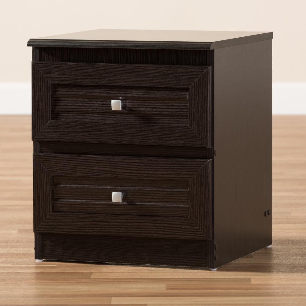 Baxton Studio Carine Espresso Rubberwood Nightstand in the