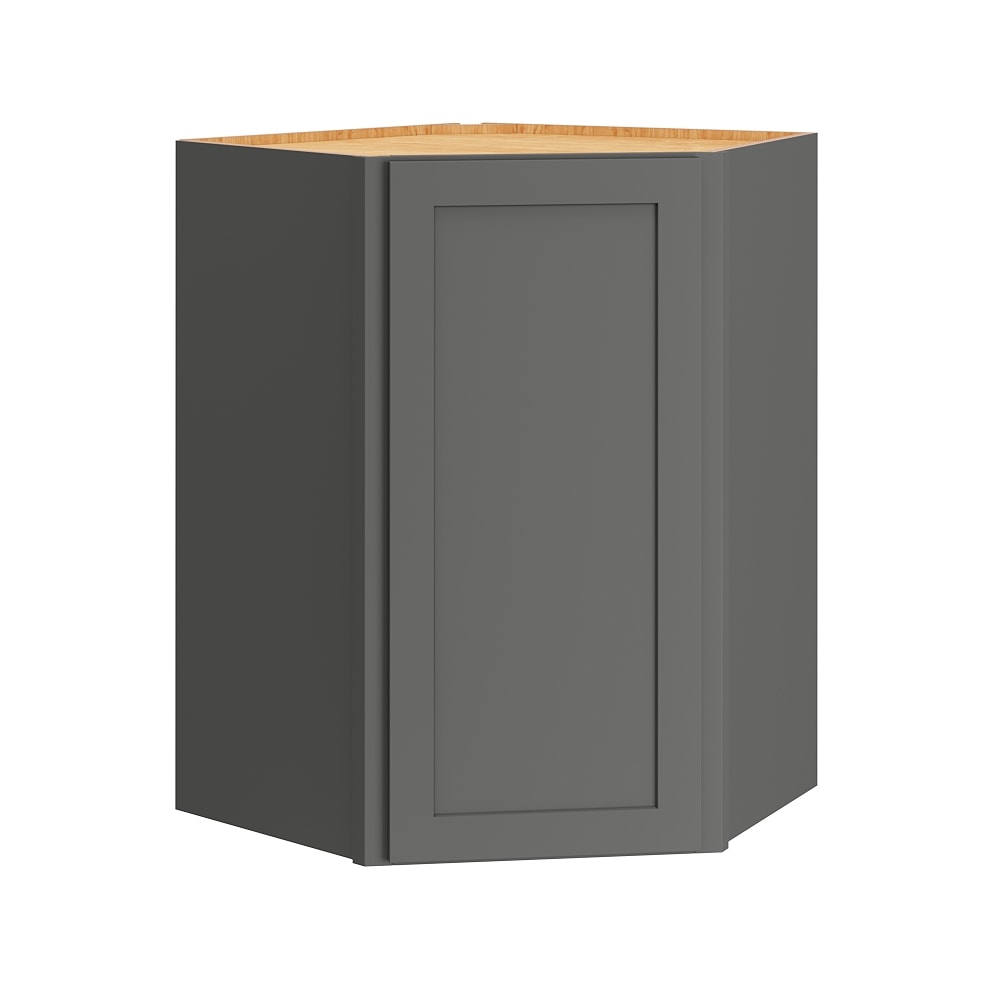 Diamond Express 328 DW362424R Jamestown 36-in W x 36-in H x 24-in D Moonstone Gray Diagonal Corner wall Fully assembled Plywood Cabinet Recessed Panel Shaker