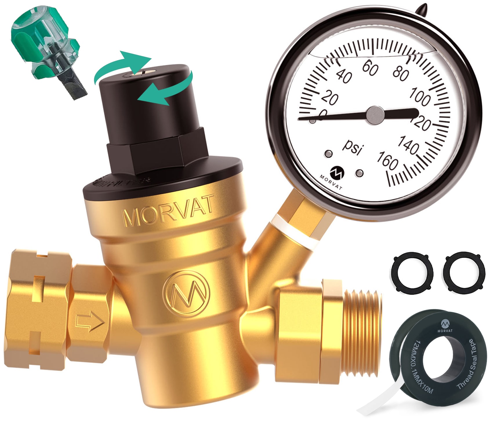 Morvat BWPR 3/4-in Brass Pressure regulator valve