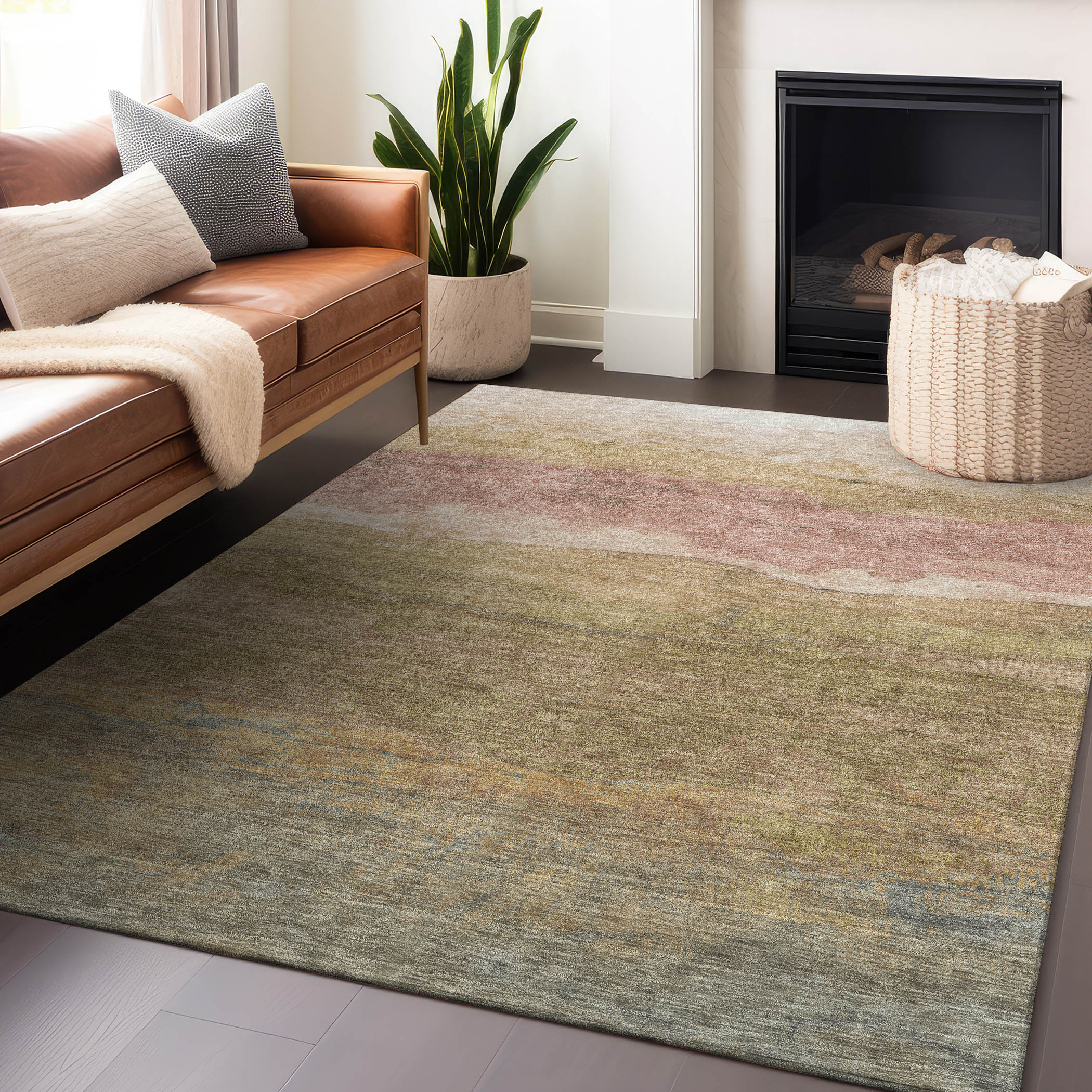 Addison Rugs ACN1699TA8X10 Chantille ACN1699TA 8 x 10 (ft) Loomed Polyester Tan Rectangular Indoor/Outdoor Machine washable Area rug