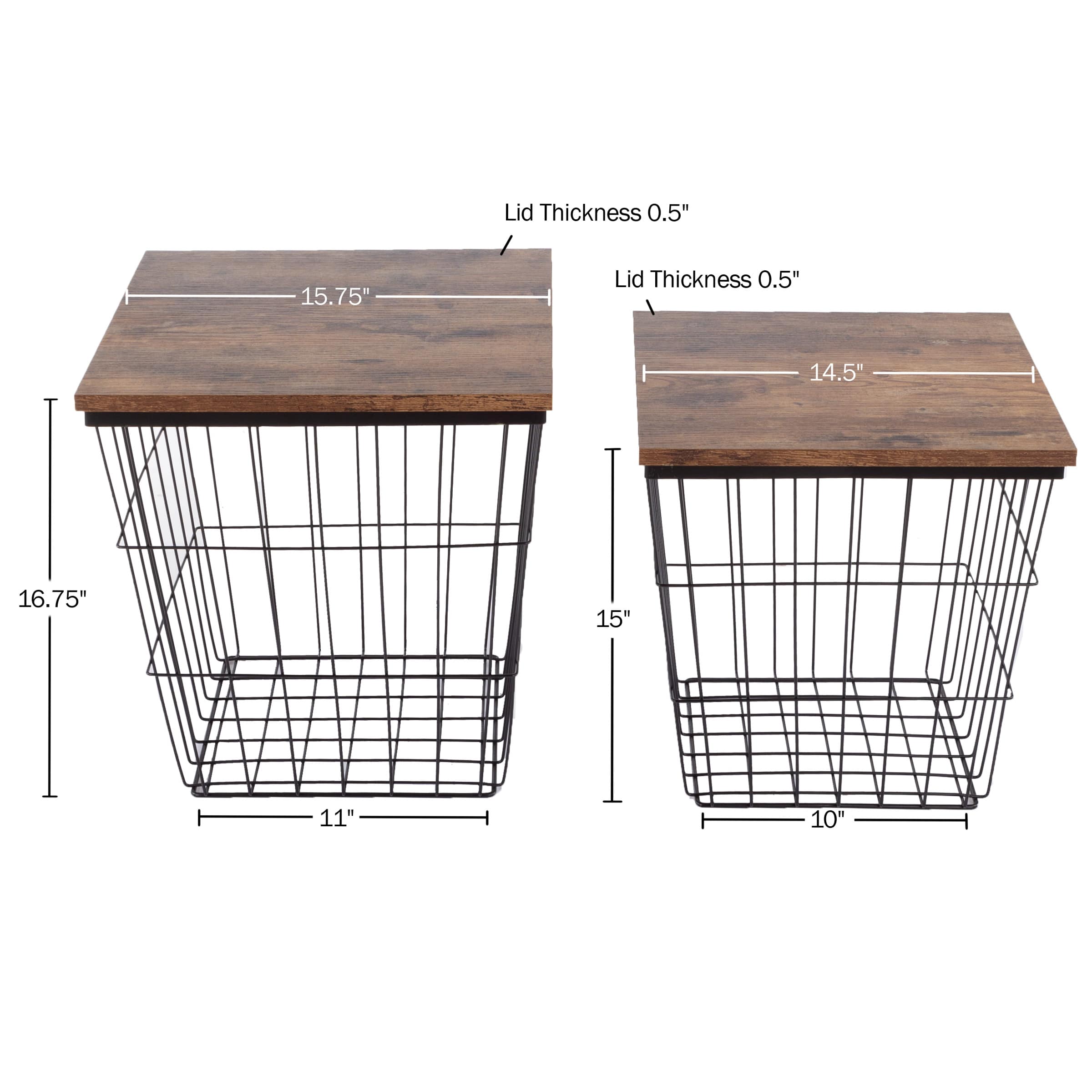 Lavish Home 80-ENDTBL-2-2SQ-BN End-Tables - View #6