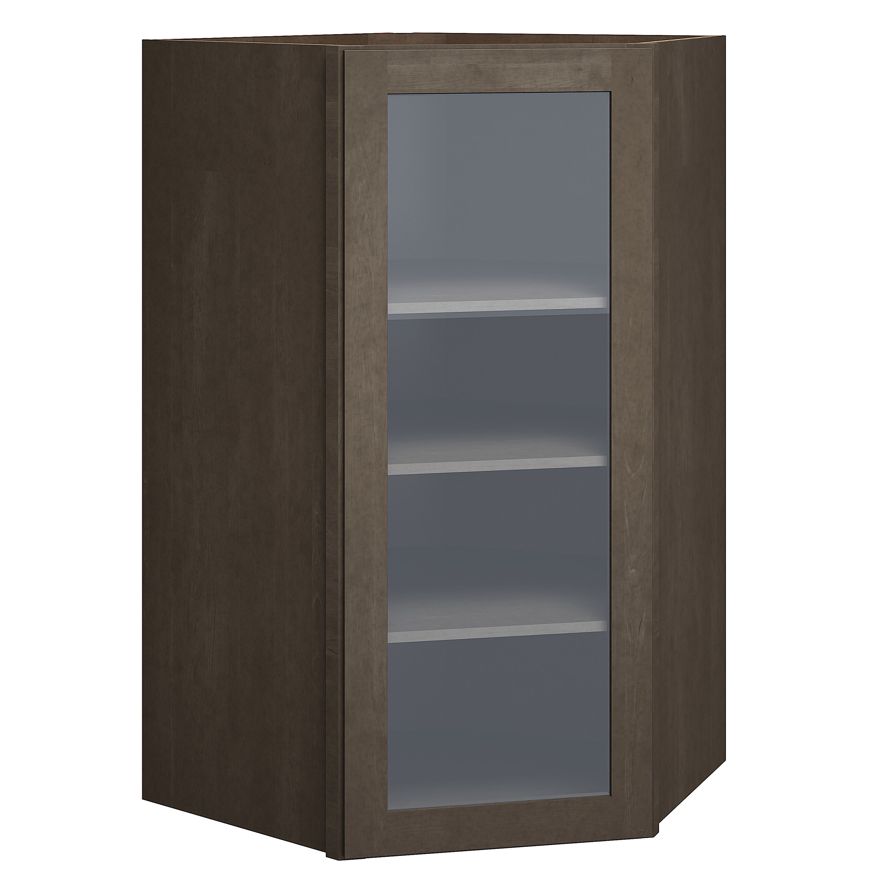 Diamond Express Jamestown 42-in W x 42-in H x 12-in D White Diagonal Corner Wall Fully Assembled Plywood Cabinet (Recessed Panel Shaker Style)