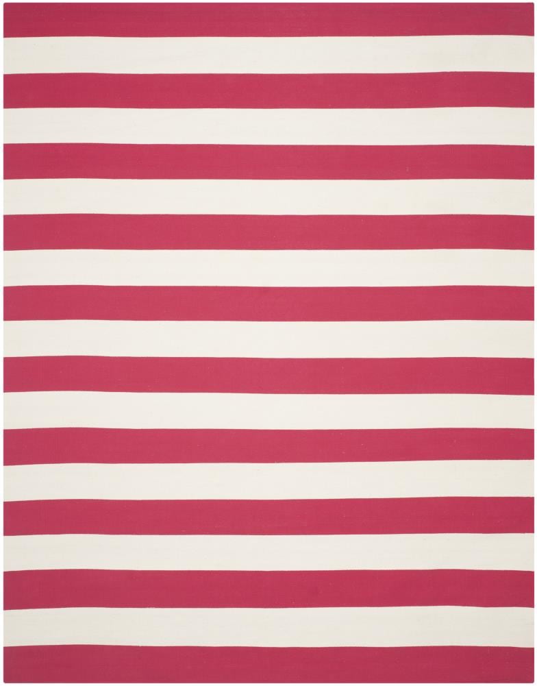 Safavieh MTK712B-6 Montauk Maslin 6 x 9 (ft) Cotton Red/Ivory Rectangular Indoor Stripe Coastal Area rug