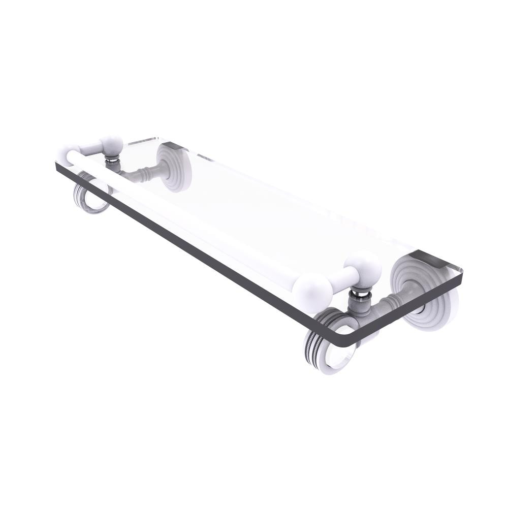 Allied Brass PG-1D-16-GAL-WHM Pacific Grove Matte White Wall mount Bathroom Shelf ( 16-in x 3.5-in x 5-in )