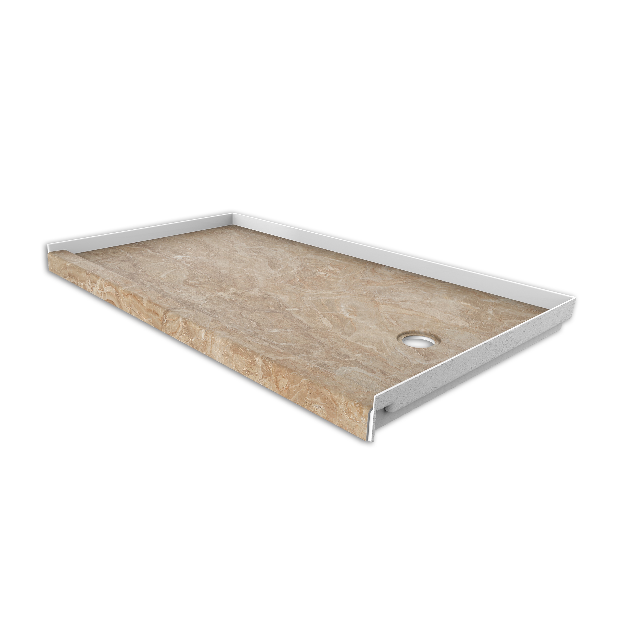 FlexStone FLXSBR6030AI 30-in W x 60-in L Alaskan Ivory Single Threshold Rectangle Shower pan base with 2.625-in H Threshold (Right Drain)