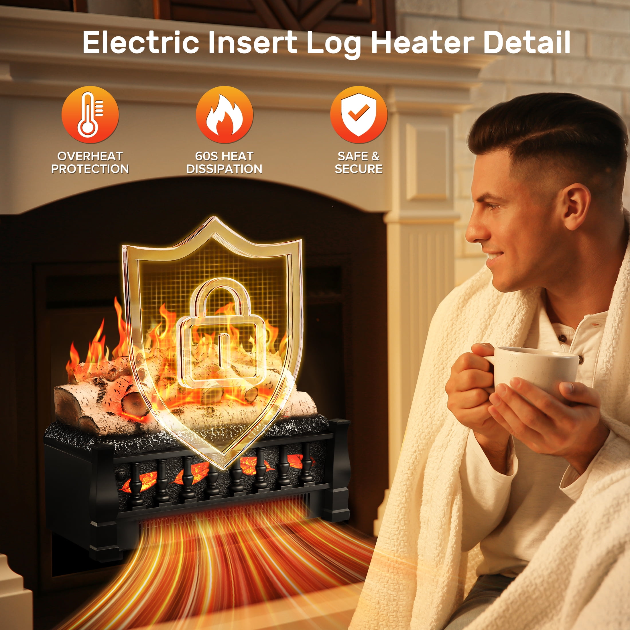 COWSAR L360 Electric-Fireplace-Logs - View #4