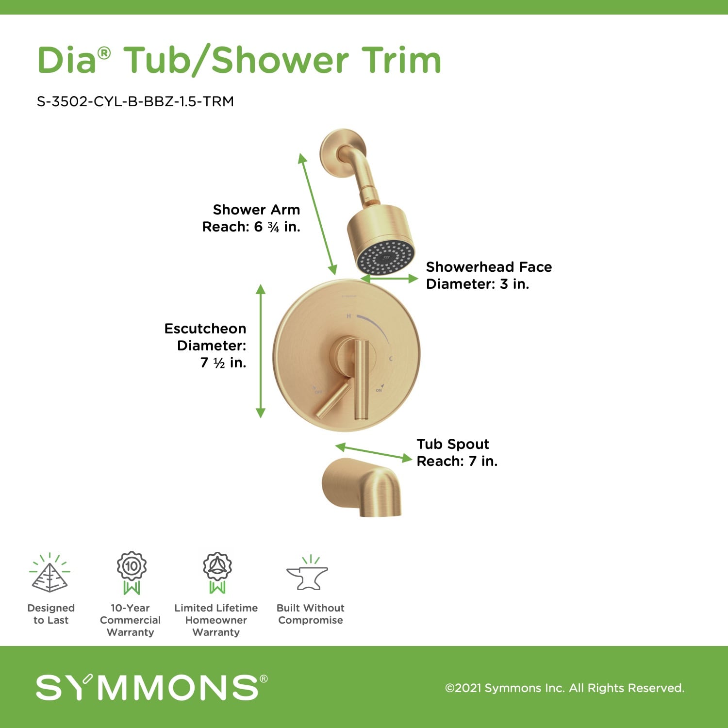Symmons S3502CYLBBBZ1.5TRM Tub-Shower-Faucets - View #2