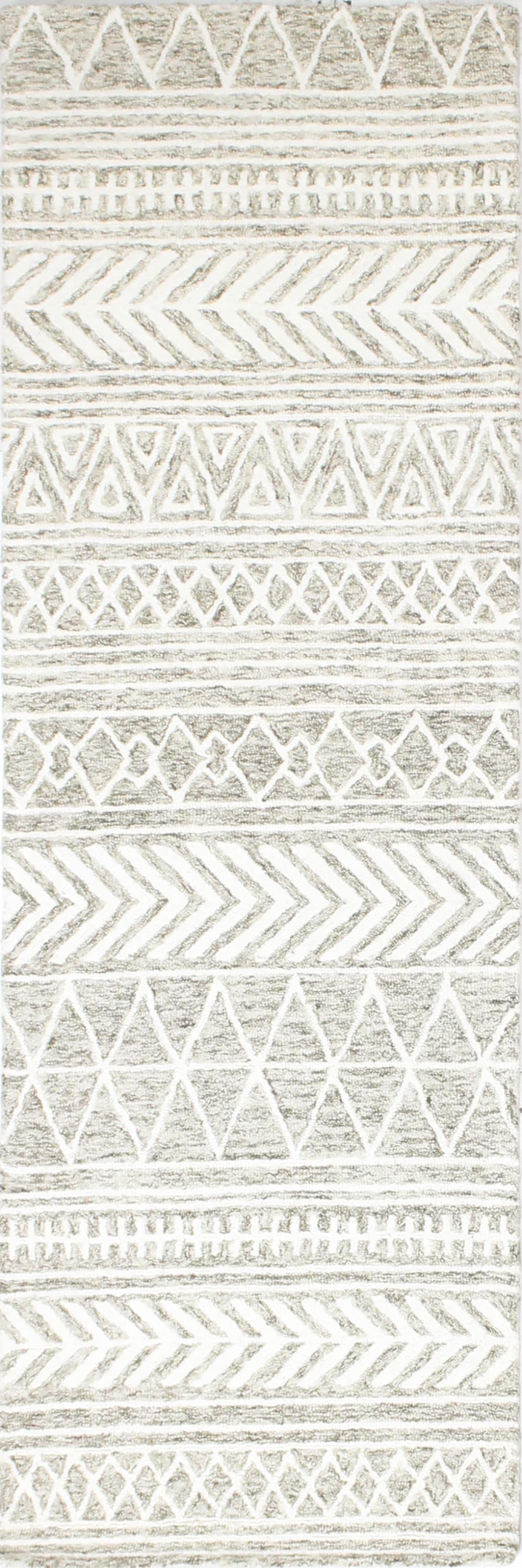 Bashian 649652285474 3 X 8 (ft) Wool Beige Indoor Geometric Moroccan Runner Rug