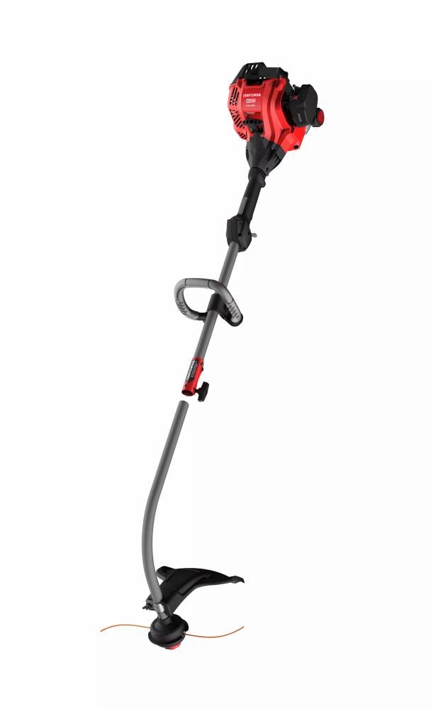 CRAFTSMAN WC2200 2-Cycle 17-in Curved Shaft Gas String Trimmer with Attachment Capable and Edger Capable in Gas String Trimmers department at