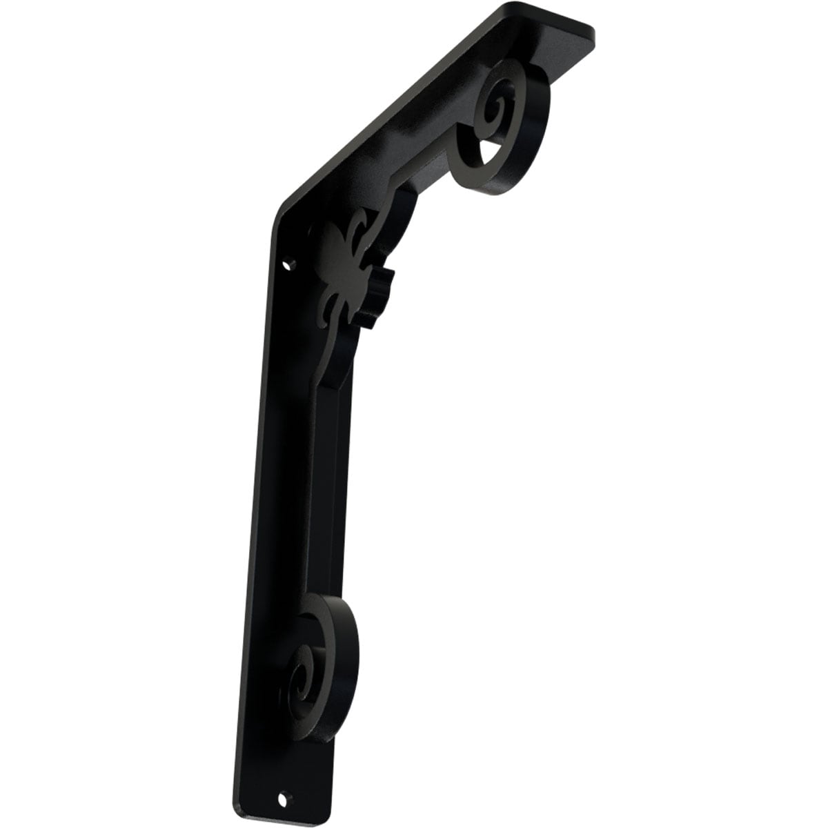 Ekena Millwork BKTM01X05X08SFL Fleur de lis 5.5-in x 1.5-in x 8-in Black Wrought iron Countertop support bracket