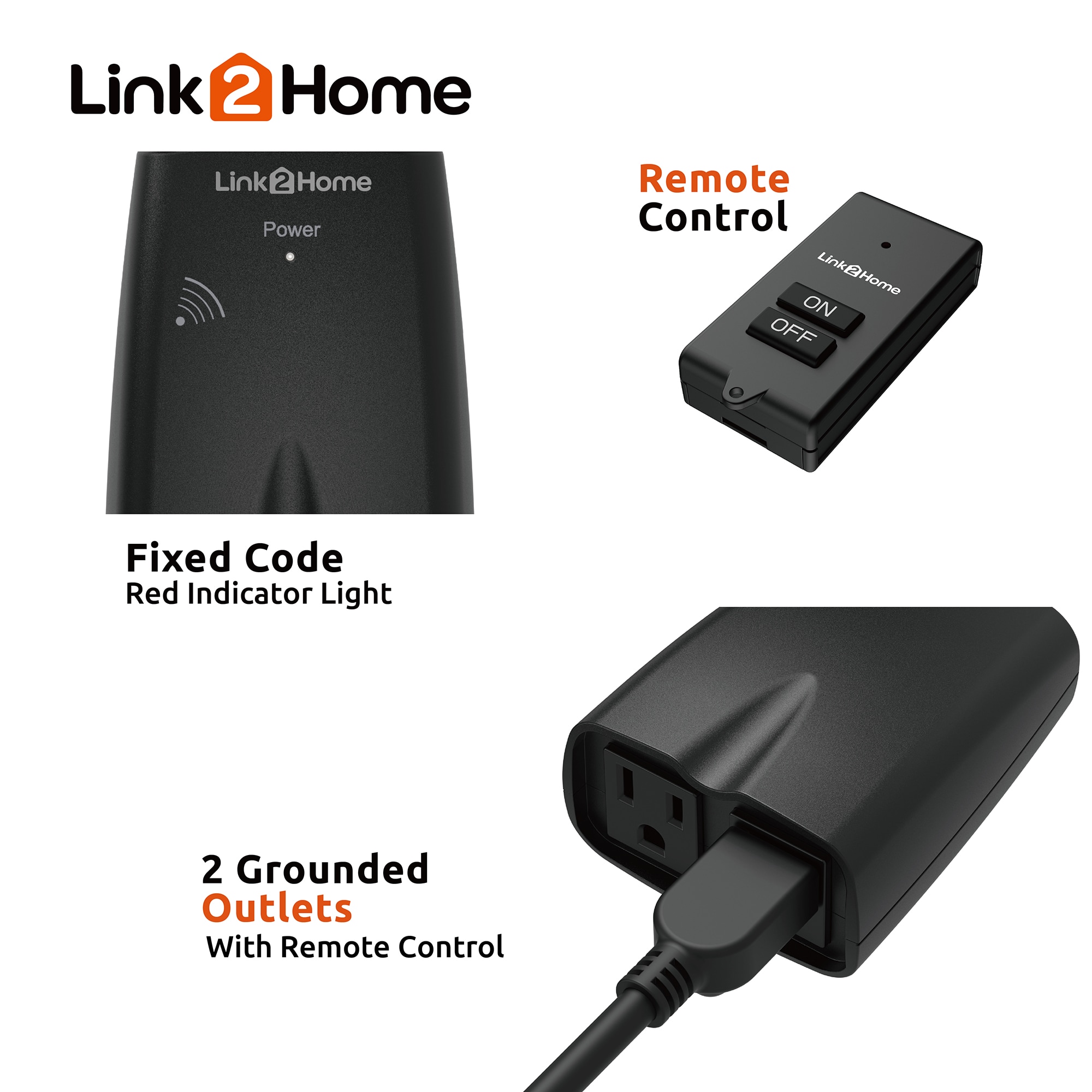 LINK2HOME Link2Homw Outdoor Wireless Remote Control Black/Matt