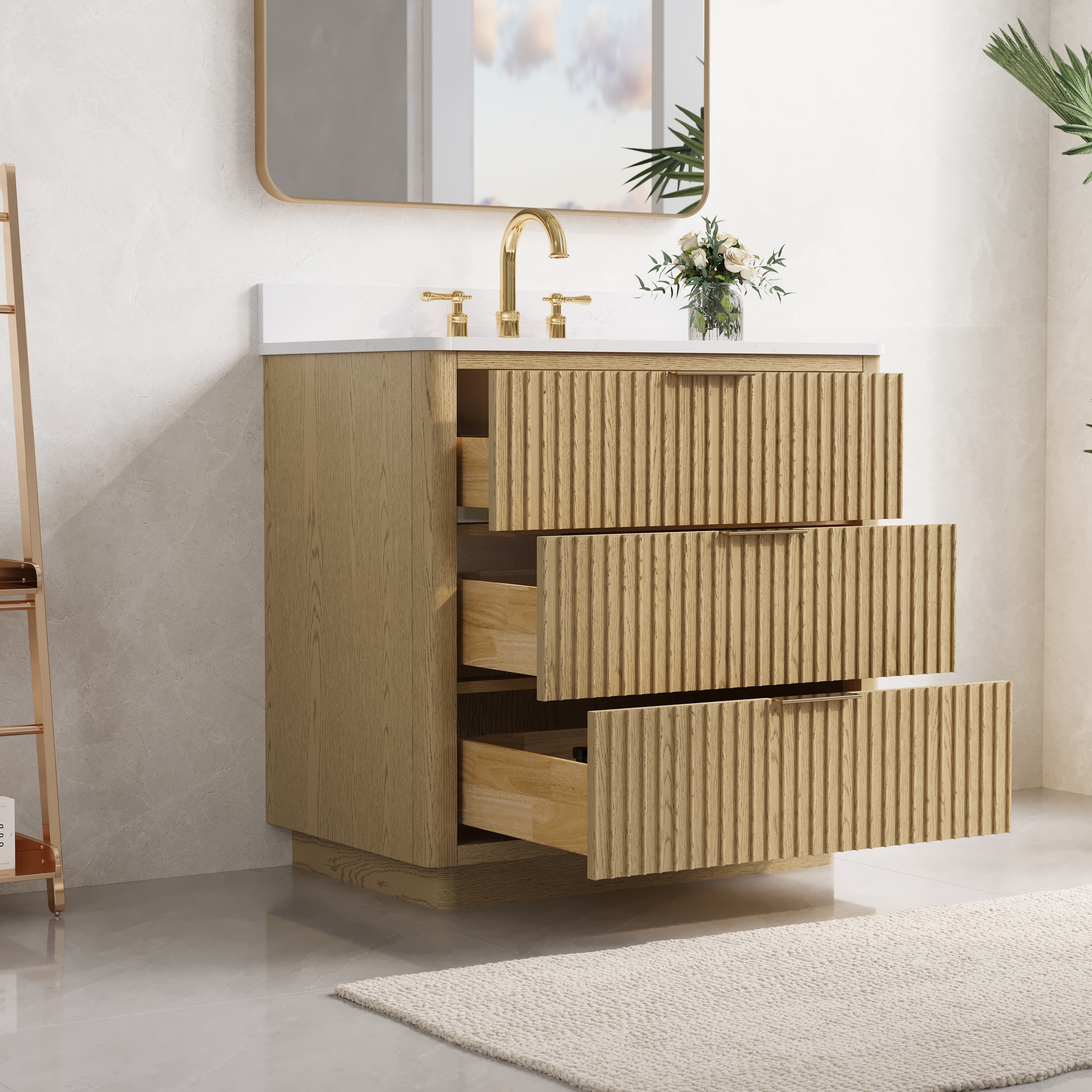 WELLFOR EX-VEBV36BU Bath-Vanity-Combo - View #2