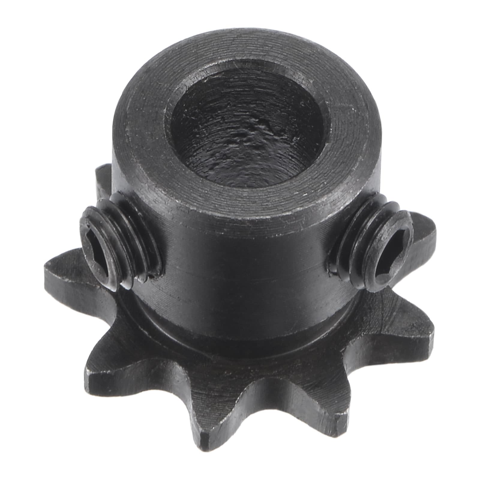 Unique Bargains 9 Tooth Roller Sprocket B Type #25 Chain Single Strand 1/4inch Pitch 8mm Bore Black Oxide C45 Carbon Steel with Set Screws for ISO 04C #S26010500UX3146