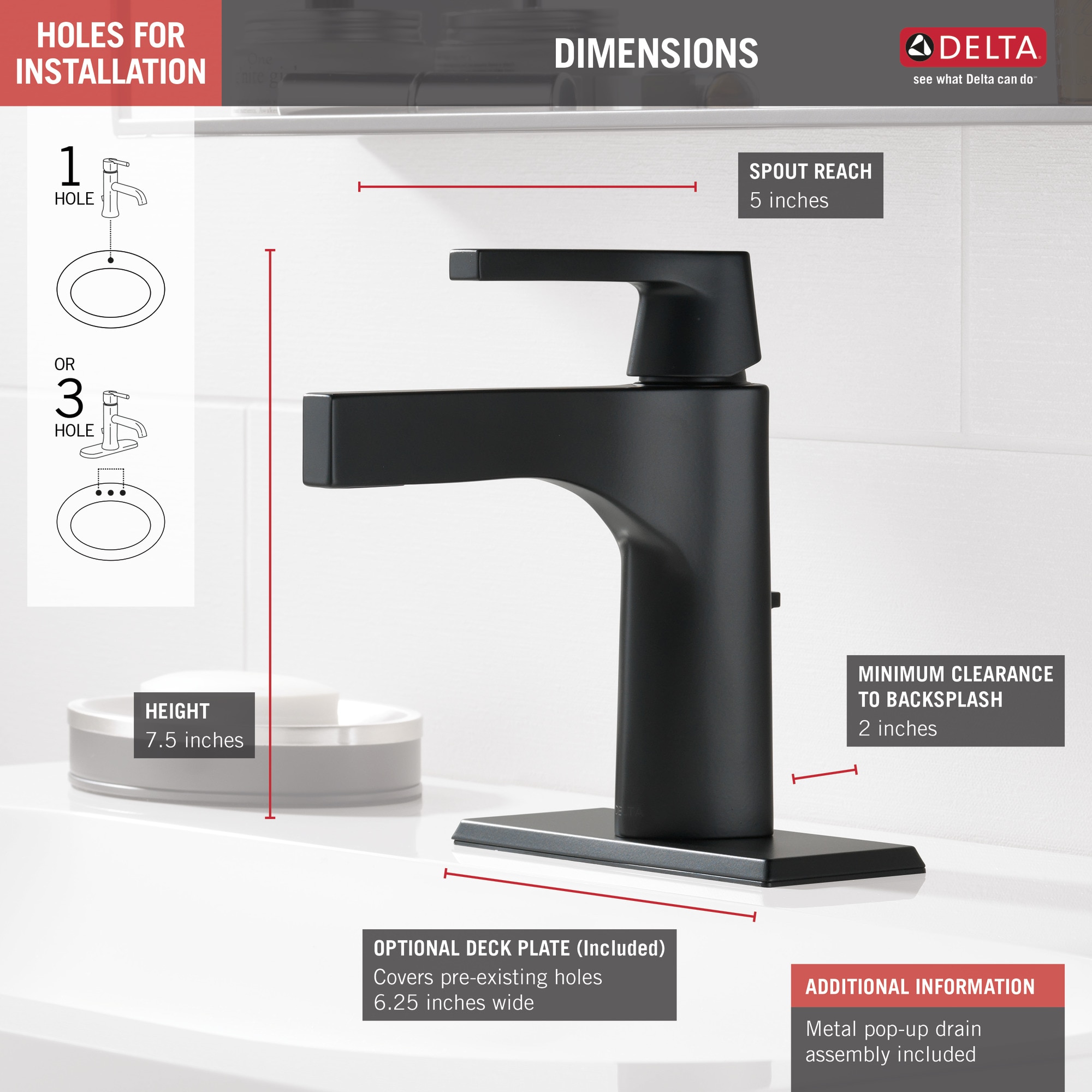 Delta 574-BLMPU-DST Lavatory-Faucets - View #3