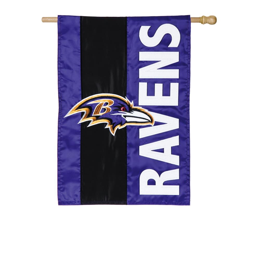 Team Sports America 2.3-ft W x 3.6-ft H Embroidered Baltimore Ravens House  Flag at