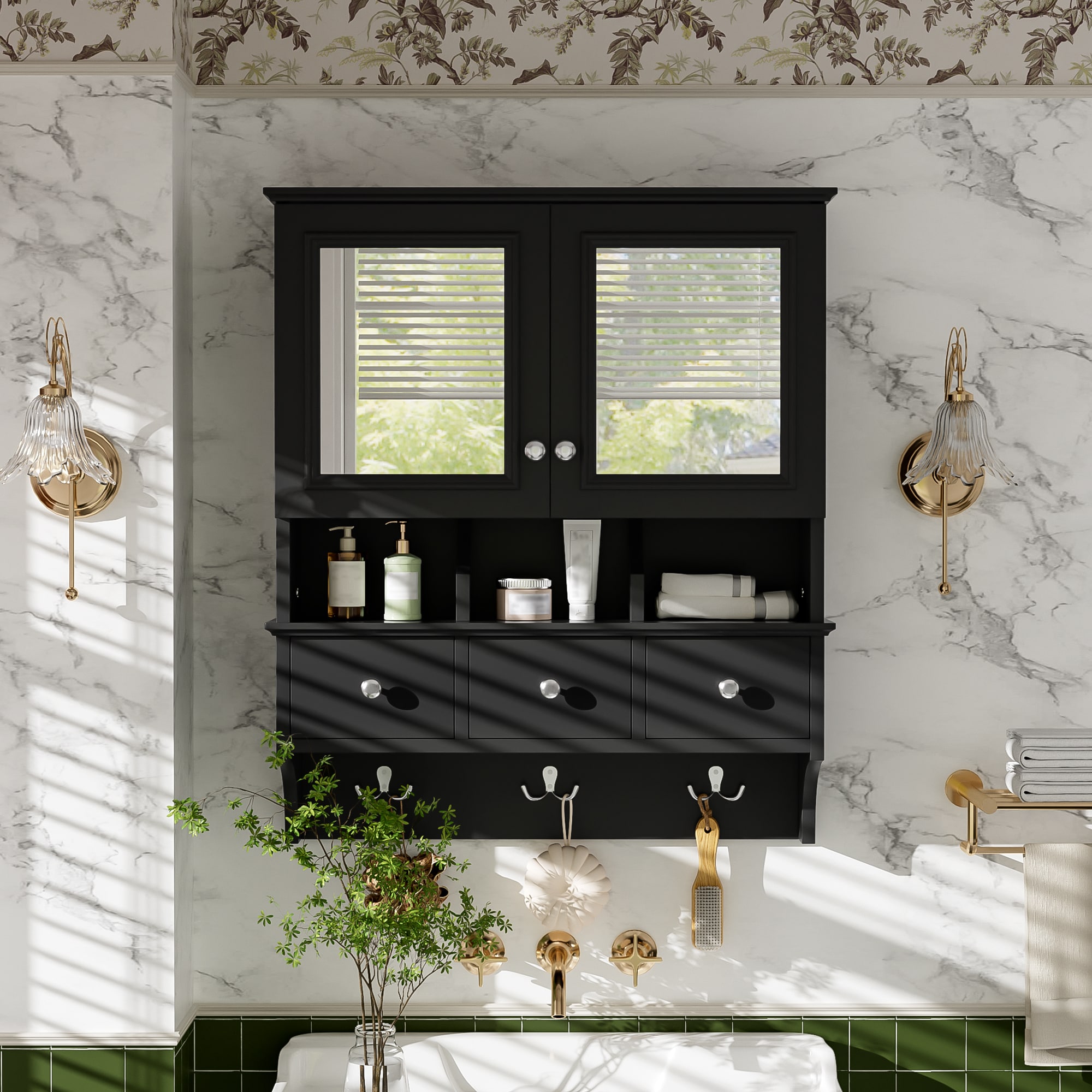 ModernLuxe - Assembly Required 4in1 Bathroom Mirror Cabinet 24inch Wall Mounted Medicine Cabinet ...