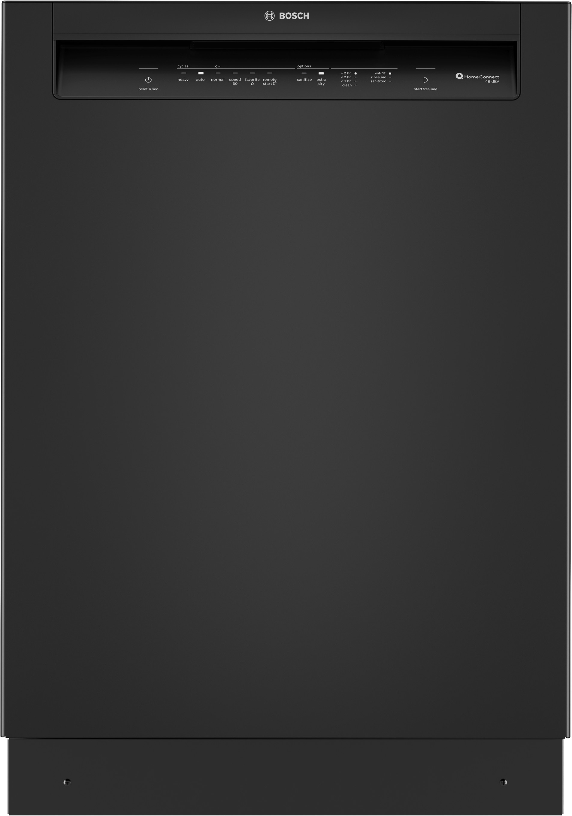 Bosch SHE43DM6N 300 Series 24-in Front Control Built-in Dishwasher With Third Rack ( Black ) , 48-Decibel Very Quiet Sound Level