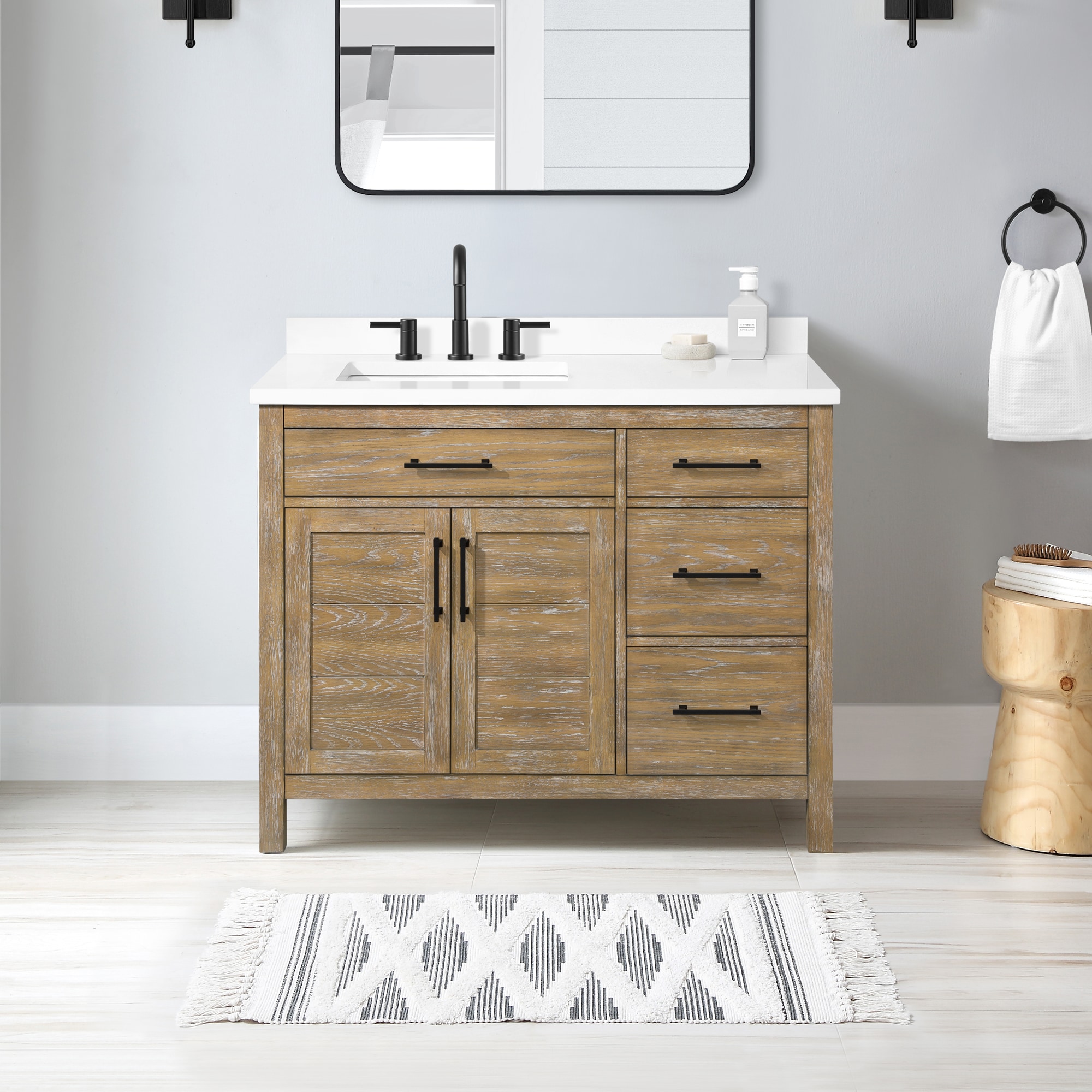 42 inch wood deals vanity