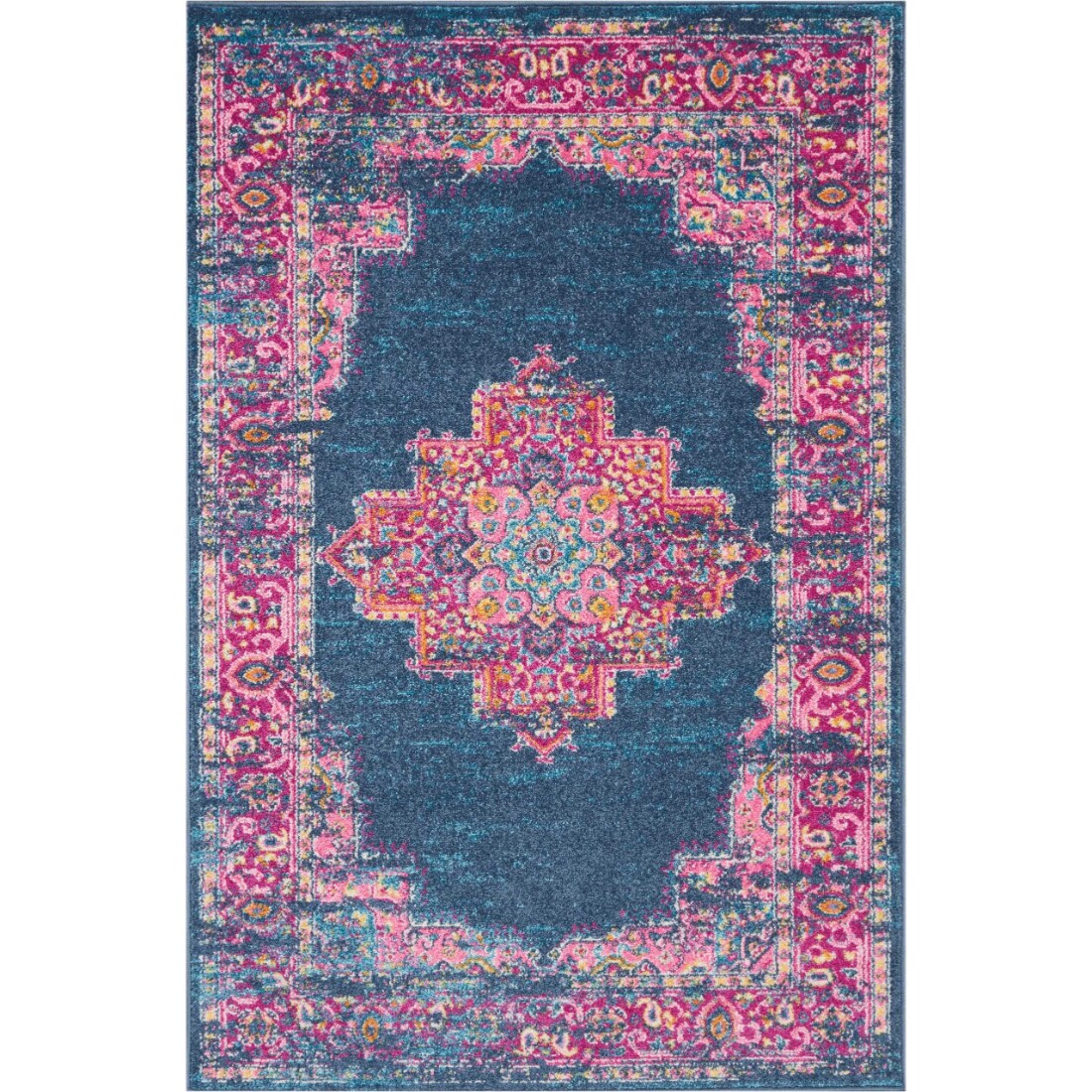 HomeRoots 4000385310 4 x 6 (ft) Polypropylene Blue Rectangular Indoor Area rug