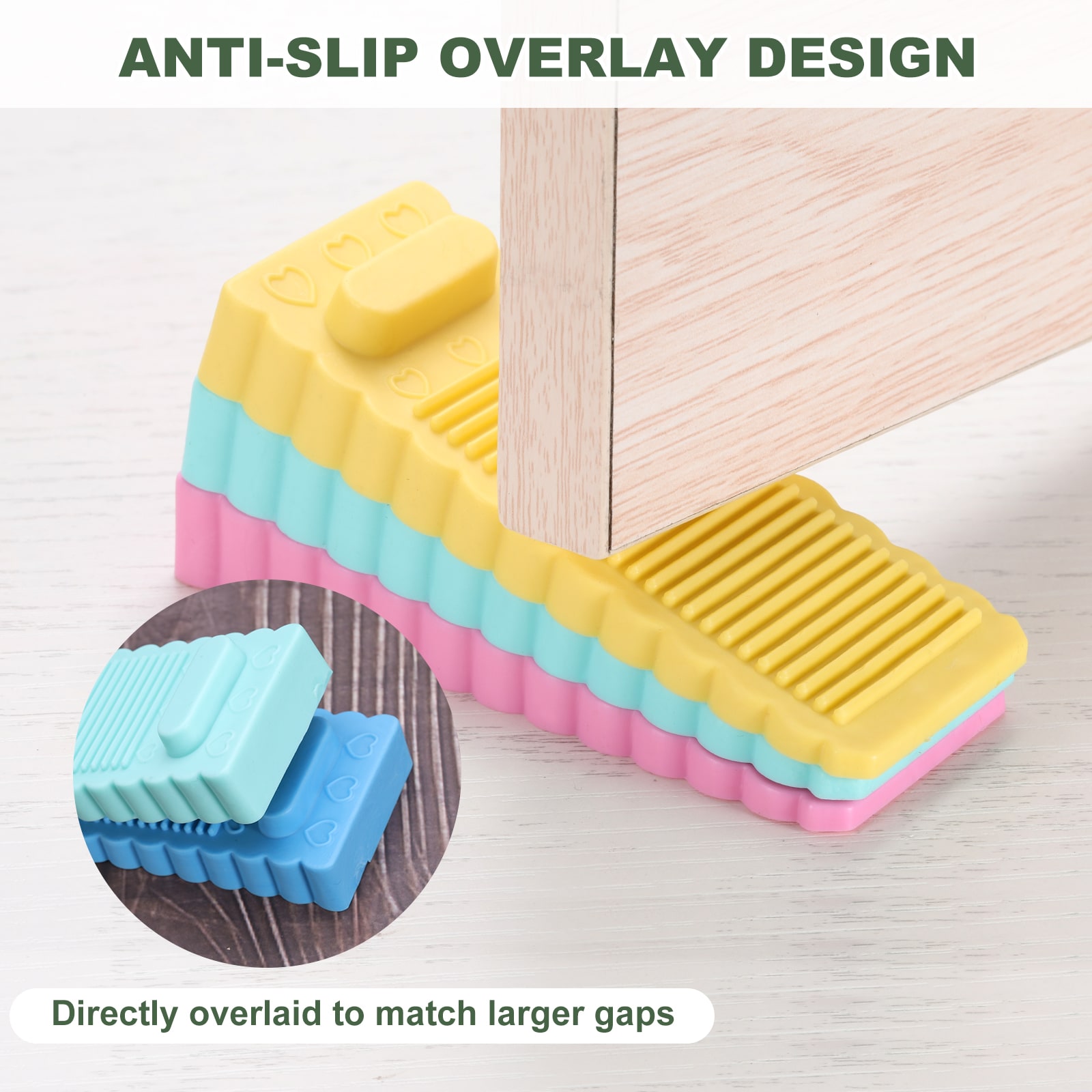 Unique Bargains 4pcs Door Stoppers for Bottom of Door 1.57-Inch Door ...
