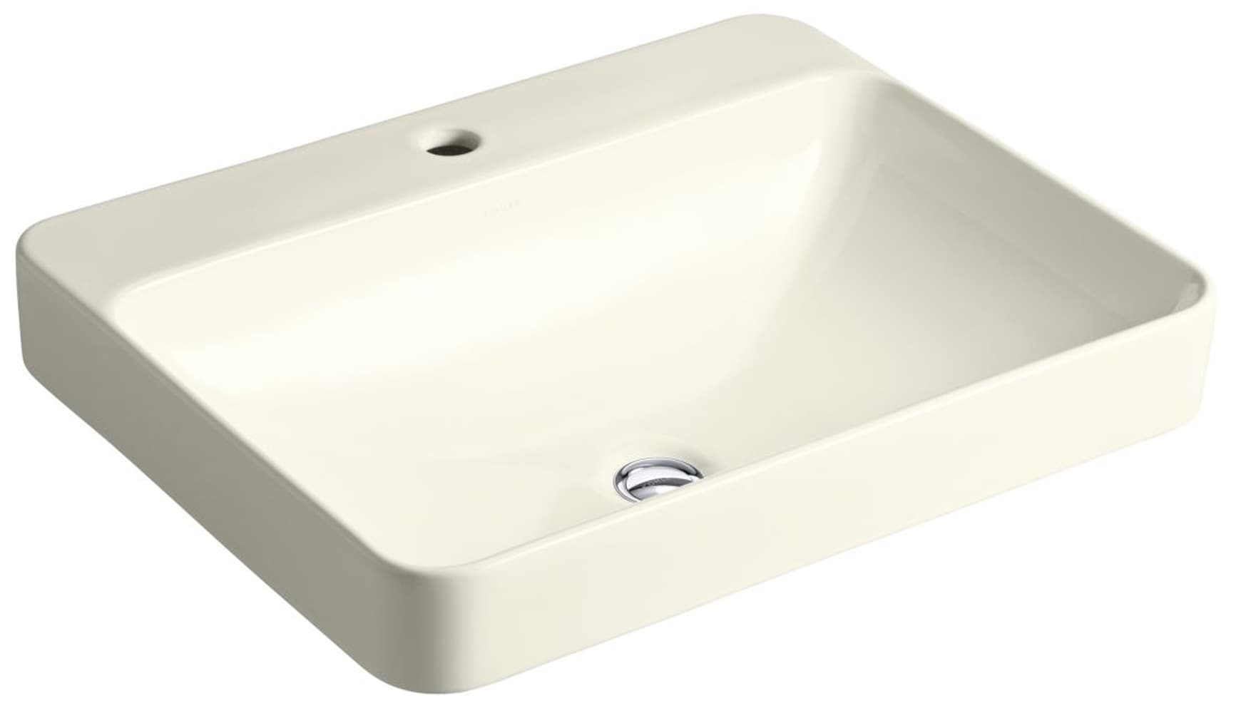 KOHLER 2660-1-96 Vox Rectangle Vitreous china Vessel Rectangular Modern Biscuit Bathroom Sink ( 23.0-Inches x 18.125-Inches )