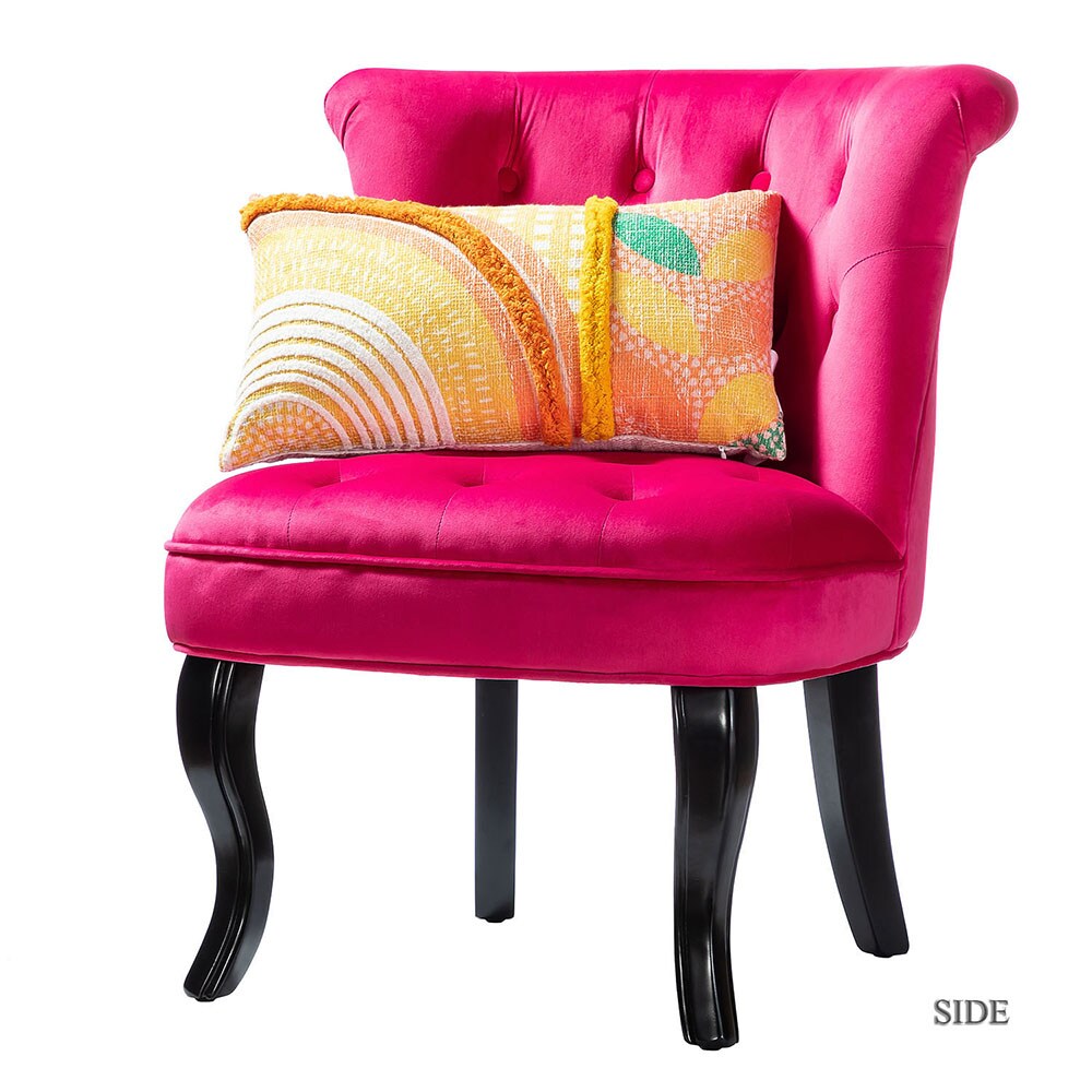14 Karat Home MA3288-3-FUSHIA Casual FUSHIA Velvet Accent Chair