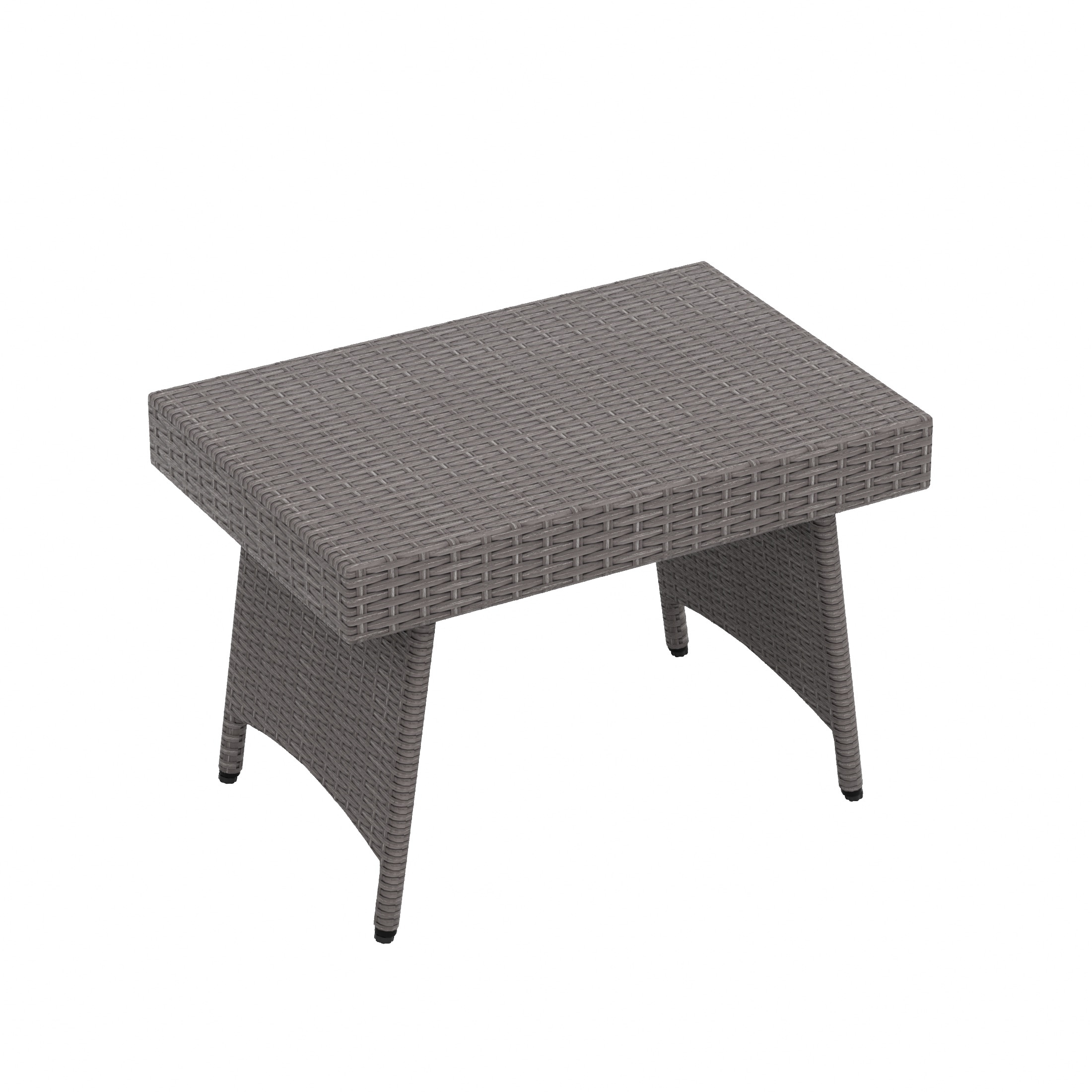 Westin Furniture OP8009-GY Tripod Rectangle Wicker Outdoor Coffee Table 15.6-in W x 23.4-in L