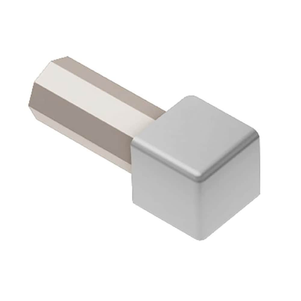 Schluter Systems ED/Q100PG Quadec 0.375-in W x 1.0-in L Classic grey color-coated aluminum Aluminum Outside corner Tile Edge Trim