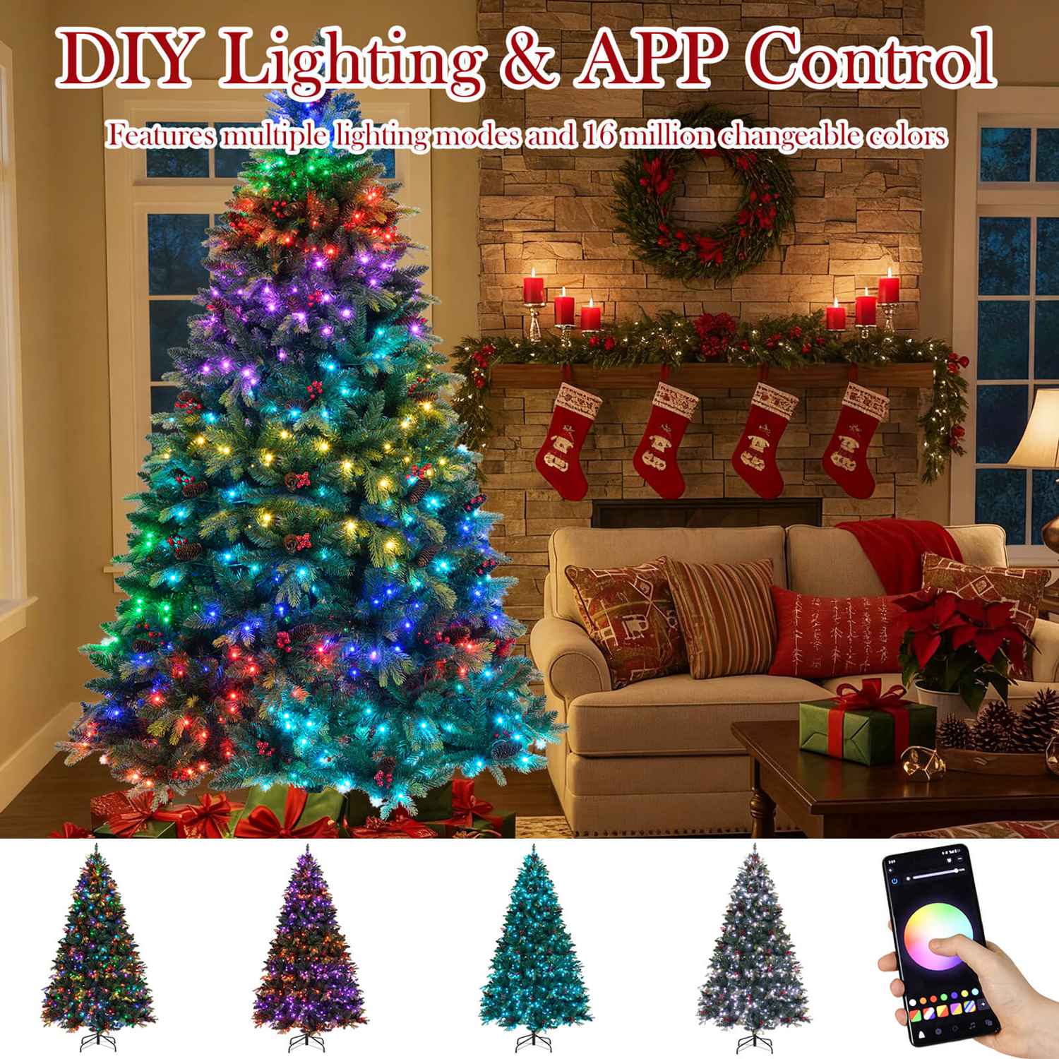 Costway CSHY002942 Artificial-Christmas-Trees - View #8