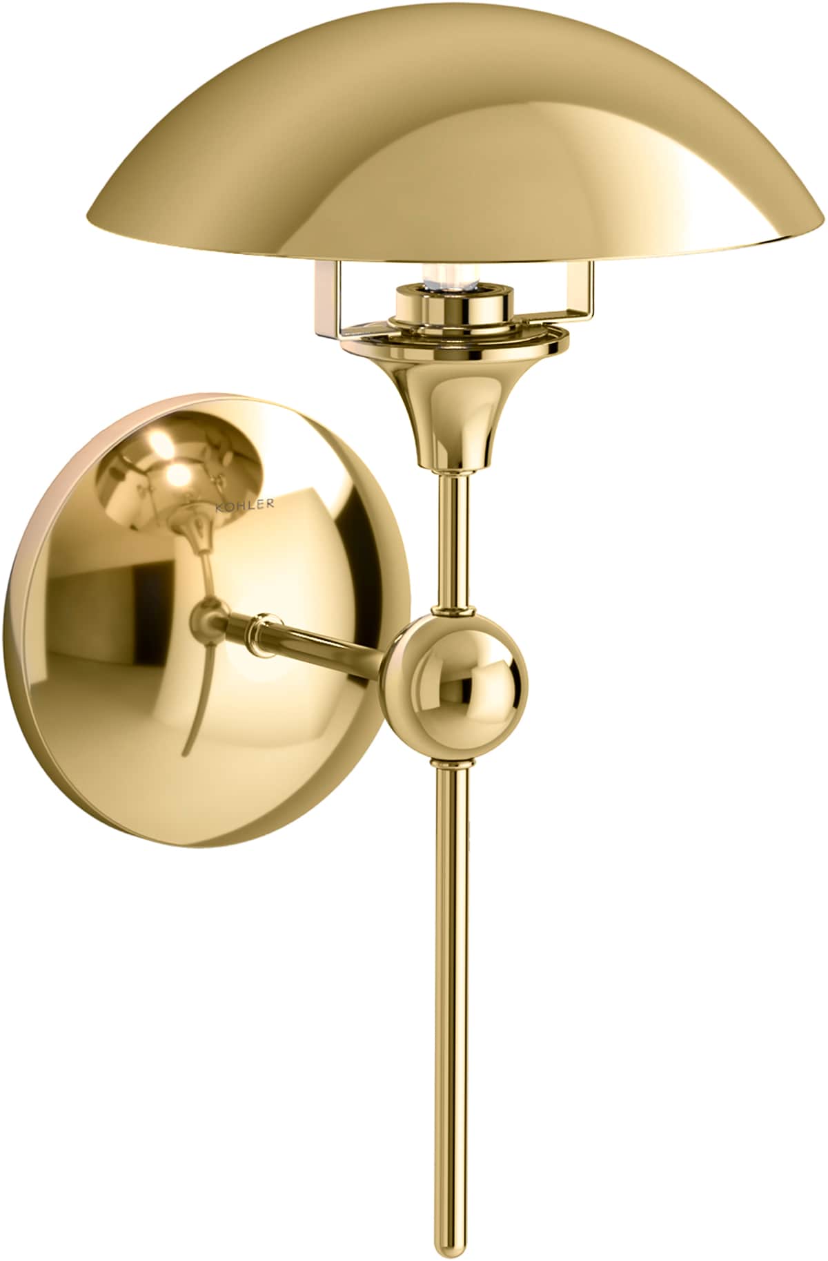 KOHLER 27944-SC01-2PL Vorleigh 8.63-in W 1 -Light Polished Brass Transitional Wall Sconce