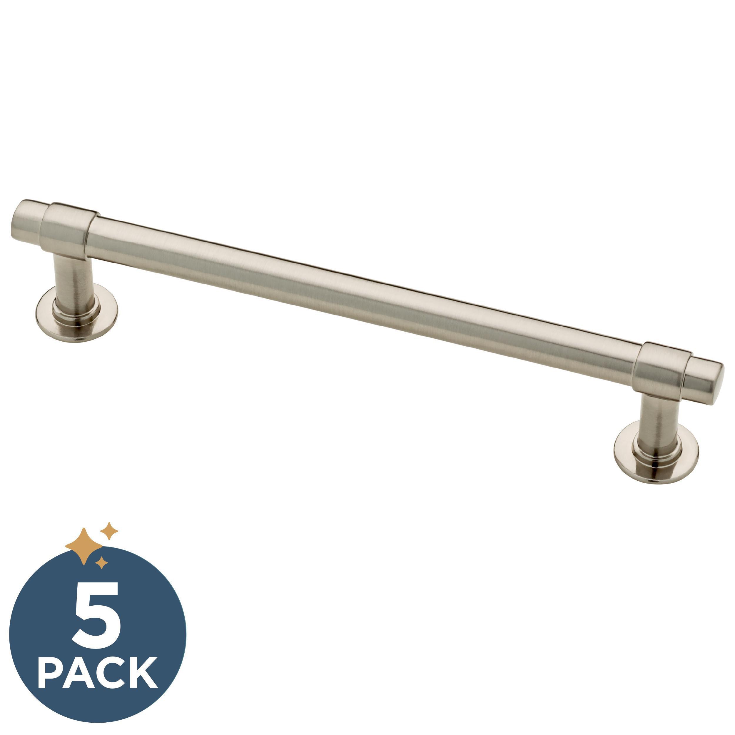 Franklin Brass P29618Z-SNA-B Francisco 5-1/16-in , 128mm Center to Center Satin Nickel Antimicrobial Cylindrical Bar 5 -Pack