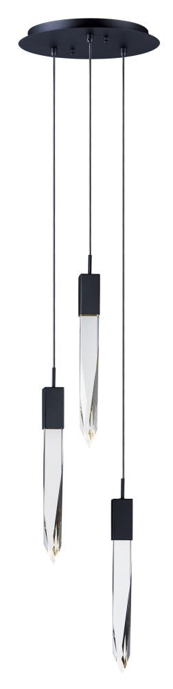 ET2 E31243-20BK Quartz 3 -Light Black Modern/contemporary Clear glass Cylinder Integrated LED Medium Hanging Pendant light