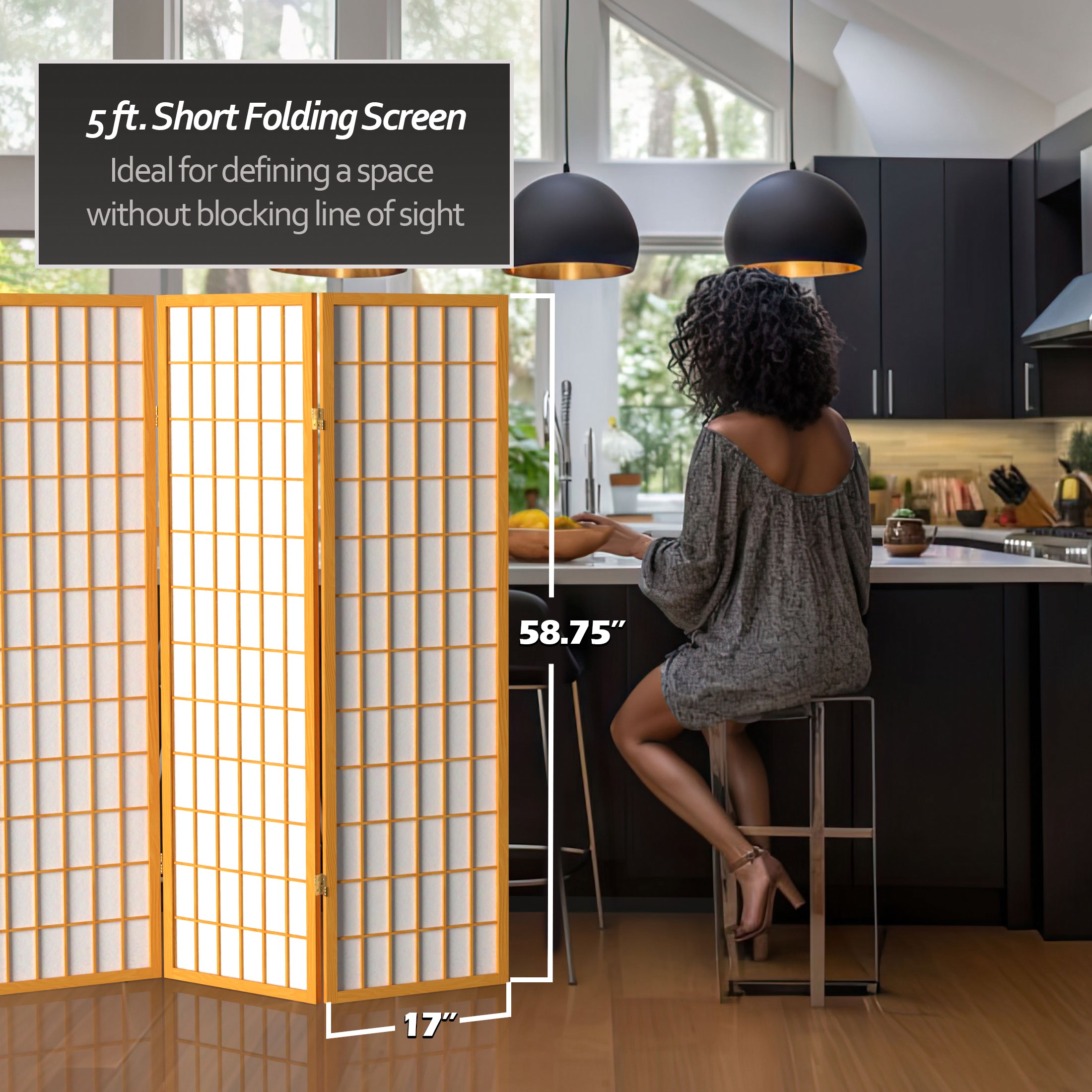 Oriental Furniture WP60-HON-3P Indoor-Privacy-Screens - View #7