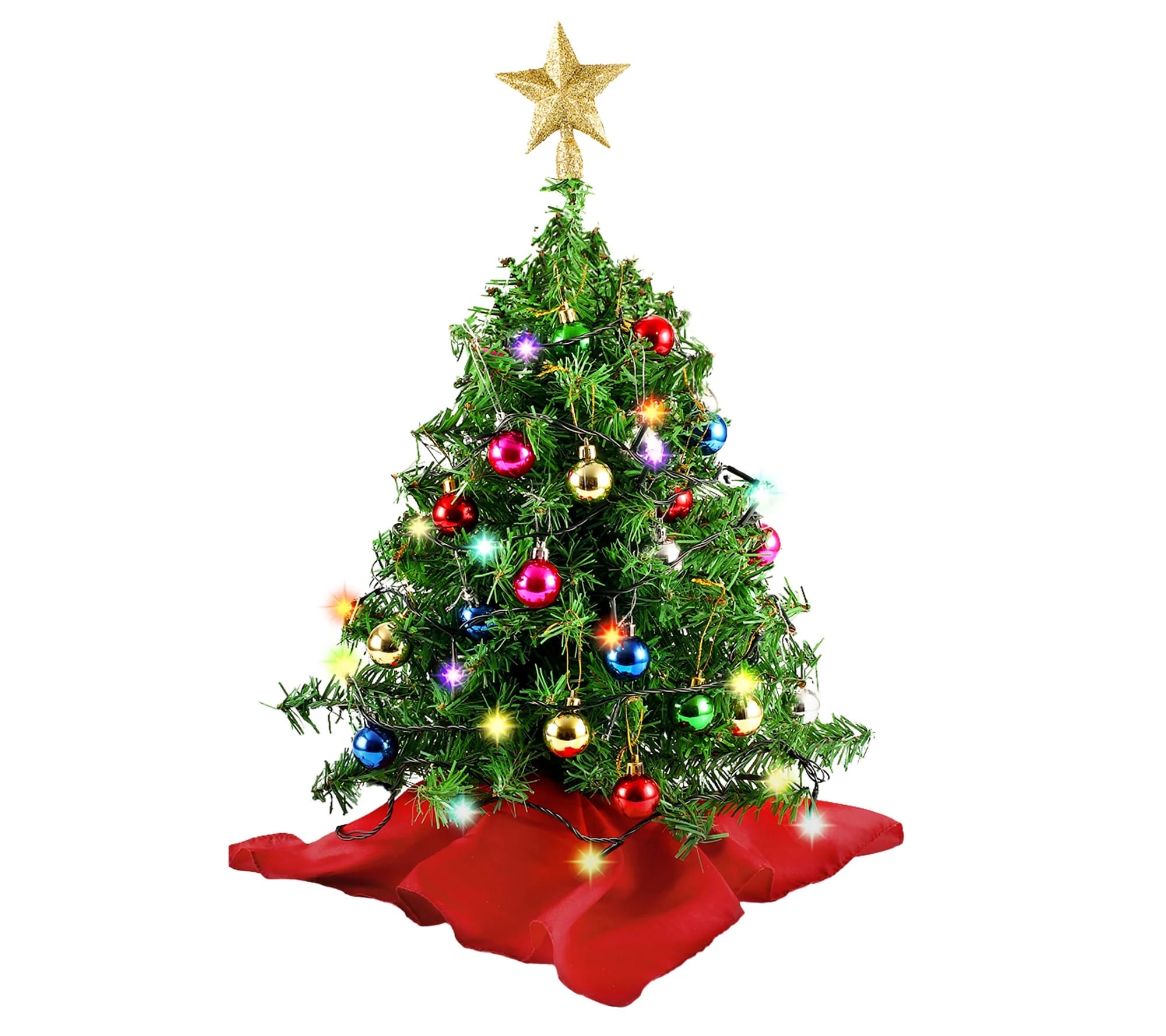 Joyfy 30022-B N.A 1-ft Pre-lit Flocked Artificial Christmas Tree with White LED/Incandescent Lights