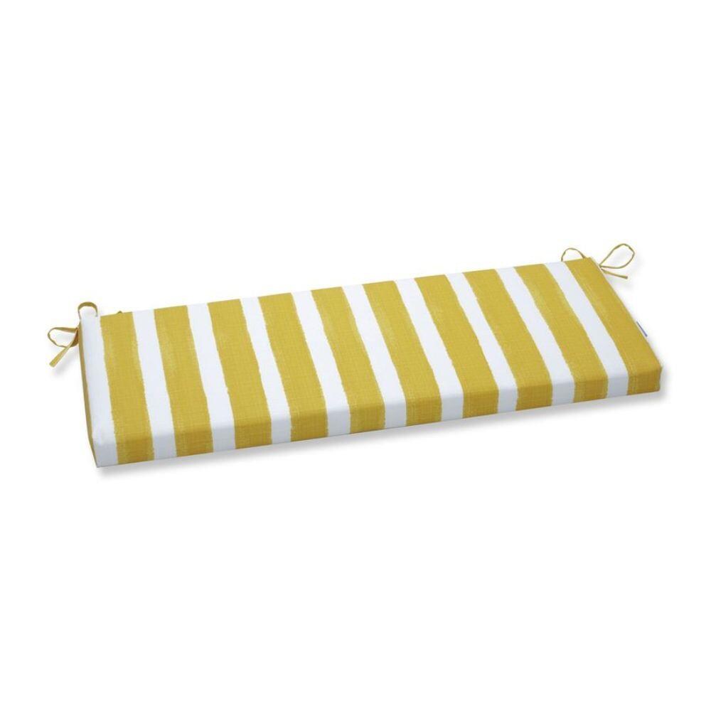 Pillow Perfect Nico Pineapple Yellow Patio Bench Cushion At