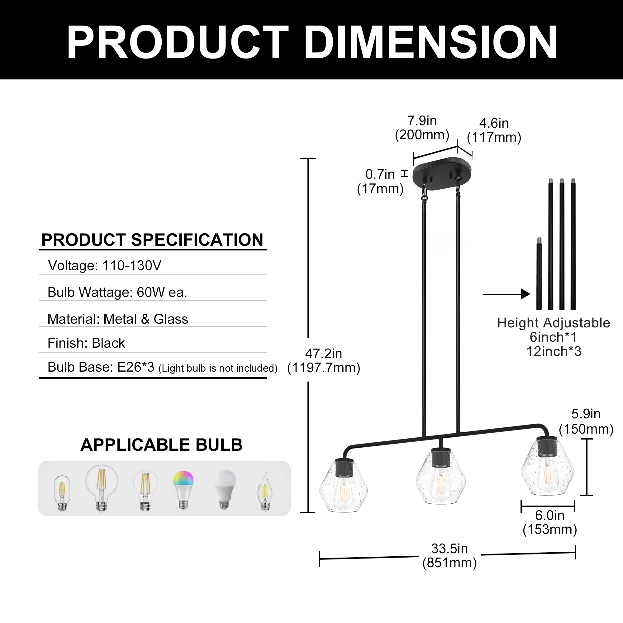 YANSUN LA-ZY-IP17601CBL-11 Pendant-Lights - View #5
