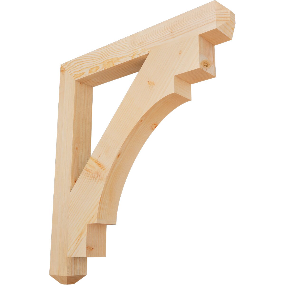 Ekena Millwork BKT04X32X36MRC04SDF Merced craftsman smooth 3-1/2-in x 32-in x 36-in Douglas fir Brown Wood Standard bracket