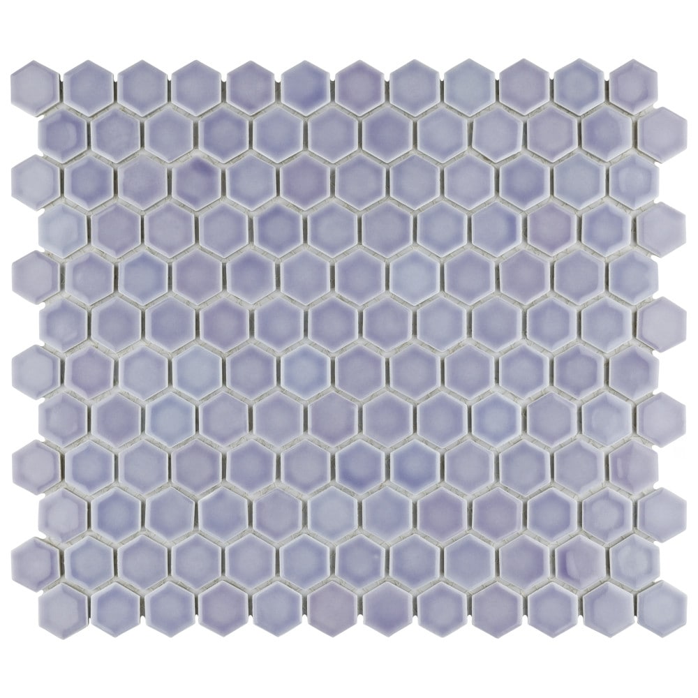 Affinity Tile S1FPLH1X45 Sample- Hudson 1 in. Hex Lavender 6-in x 6-in Glossy Porcelain Patterned Hexagon Floor and Wall Tile