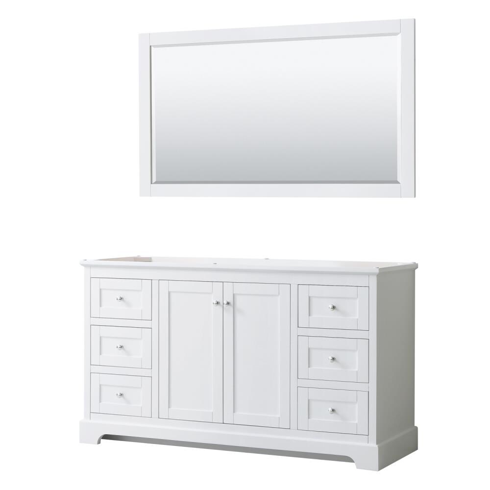 Wyndham Collection WCV232360SWHCXSXXM58 Avery 60-in White with Polished Chrome Trim (Mirror Included)