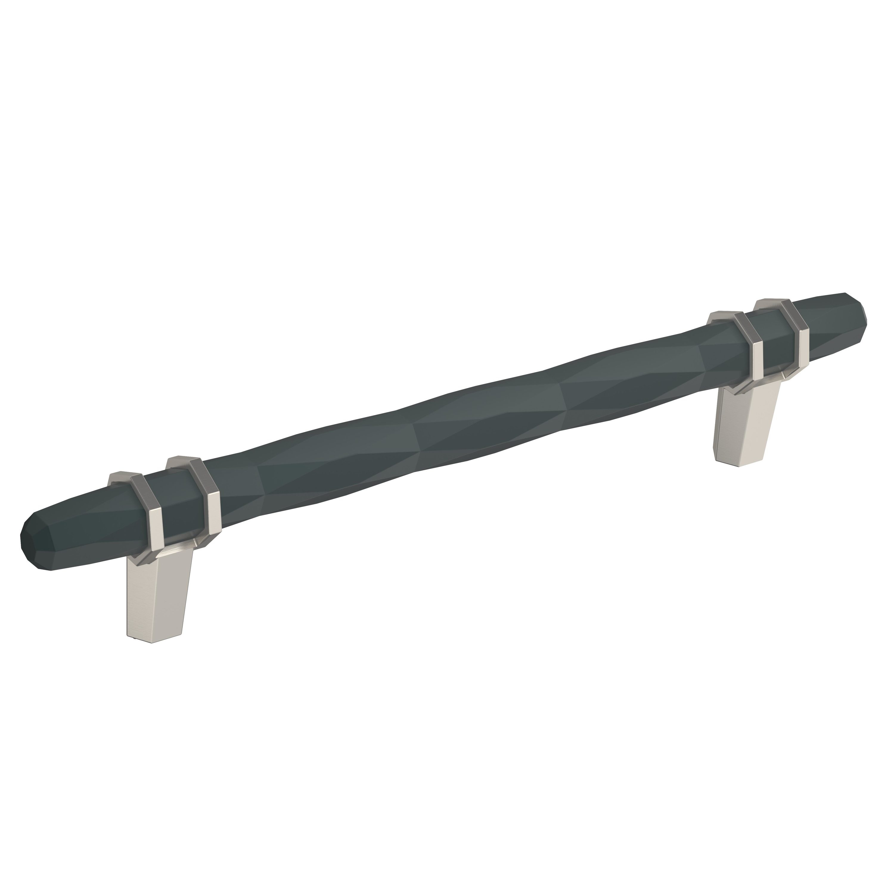 Amerock BP36650BBRG10 London 6-5/16-in , 160mm Center to Center Black Bronze/Satin Nickel Cylindrical Bar