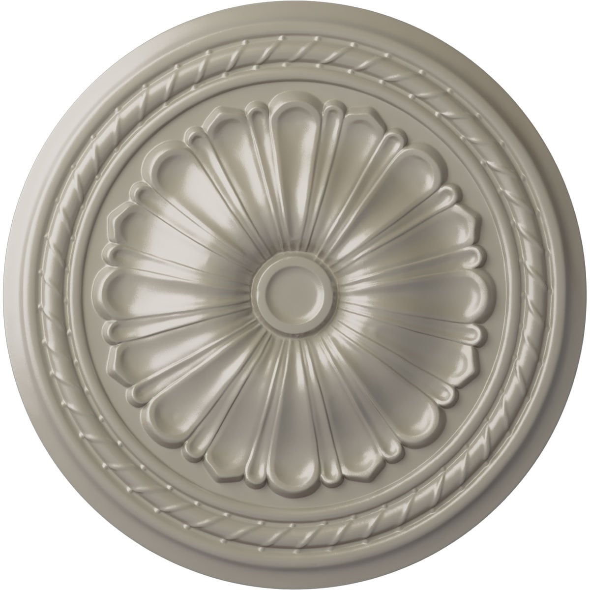 Ekena Millwork CM20ALPWS Alexa 20.5-in W x 20.5-in L Painted Pearl White Polyurethane Whole Ceiling Medallion