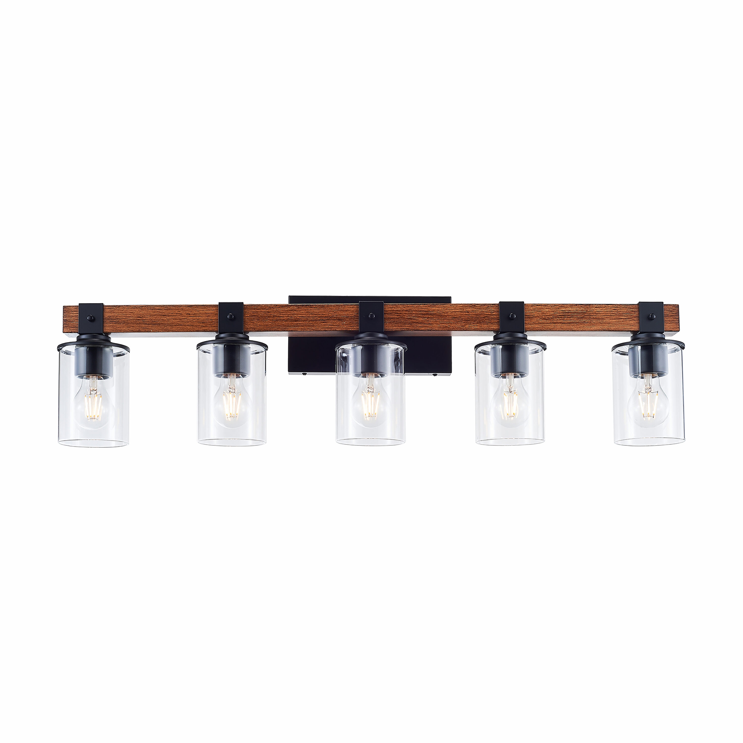 LTMATE LSJF24145-W5 JAZAVA 33.5-in 5 -Light Matte Black Industrial Vanity light