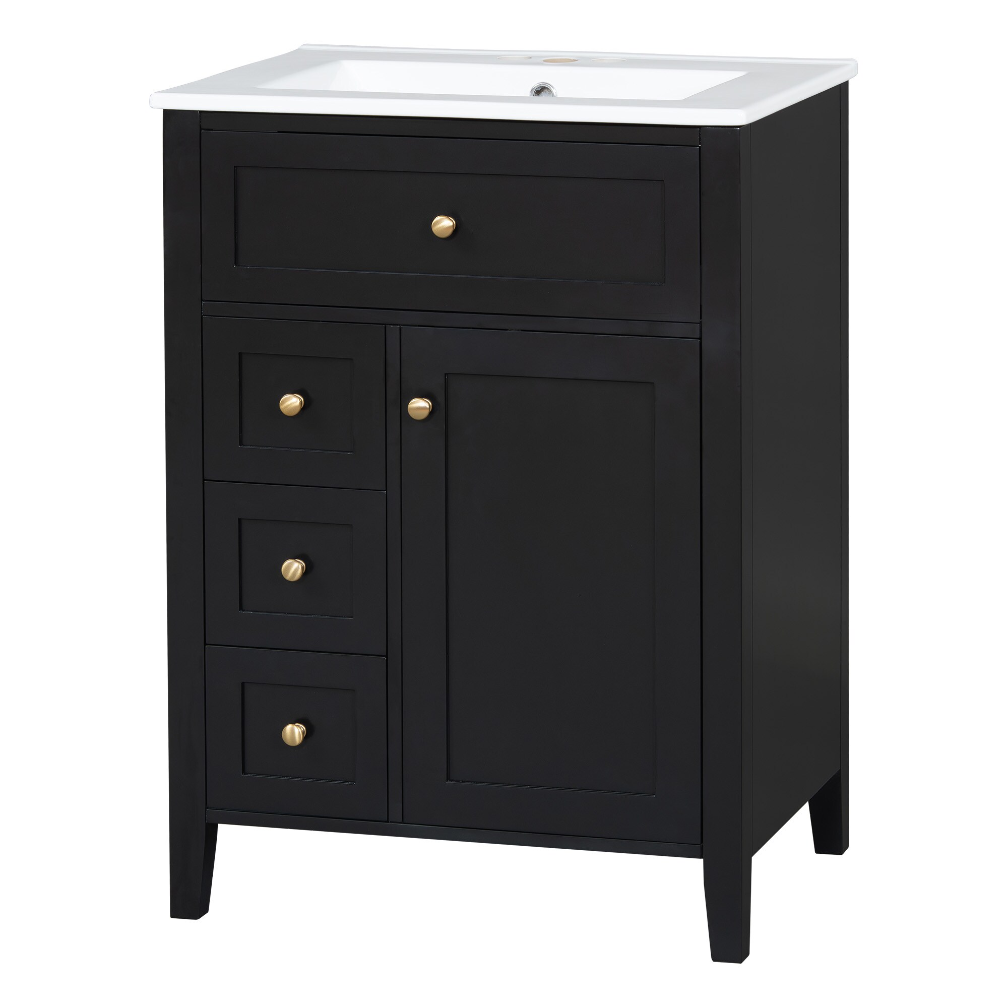 AAZJ Bathroom Vanities with Top 24-in Black Undermount Single Sink