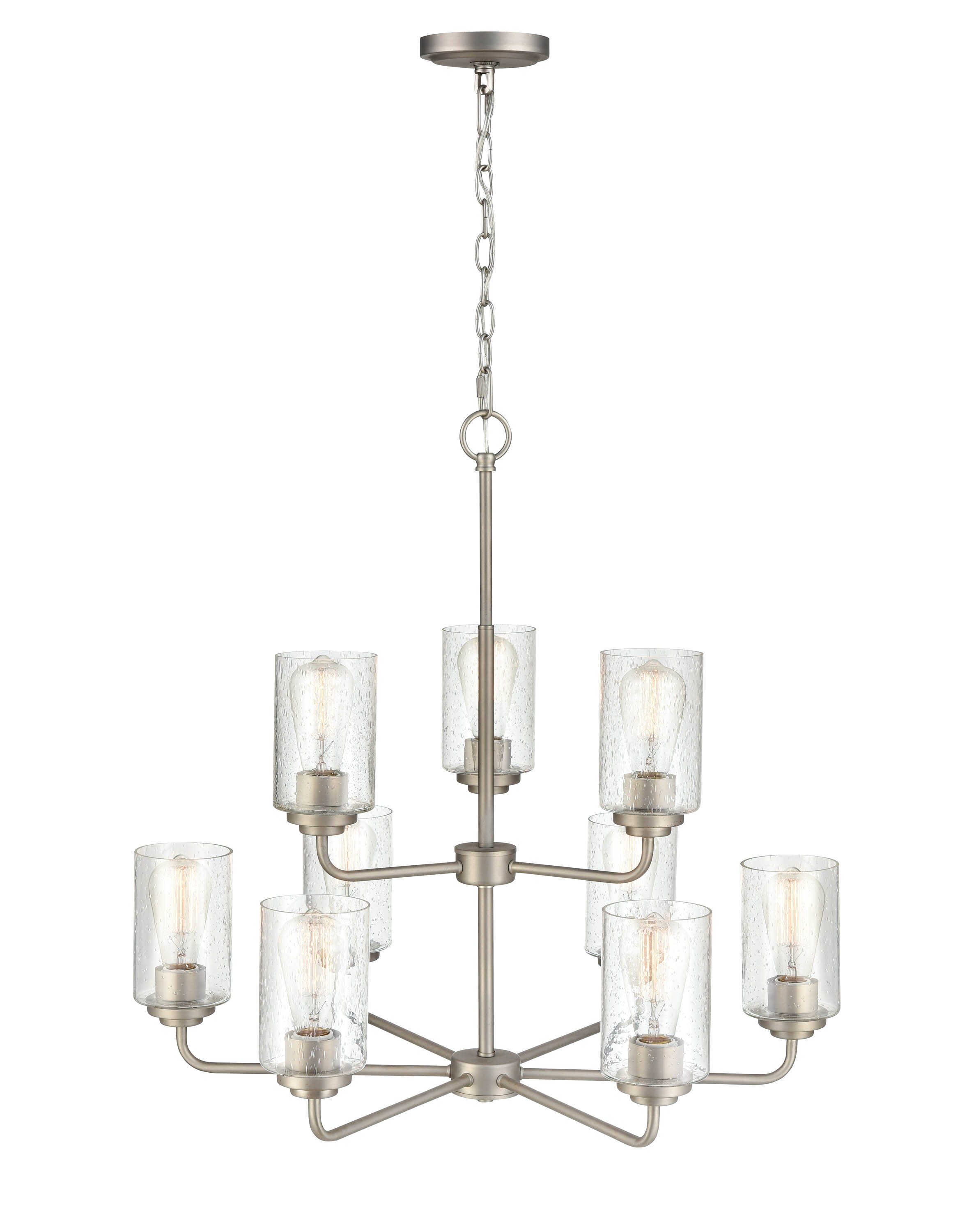 Millennium Lighting Moven 9-Light Satin Nickel Traditional Chandelier ...