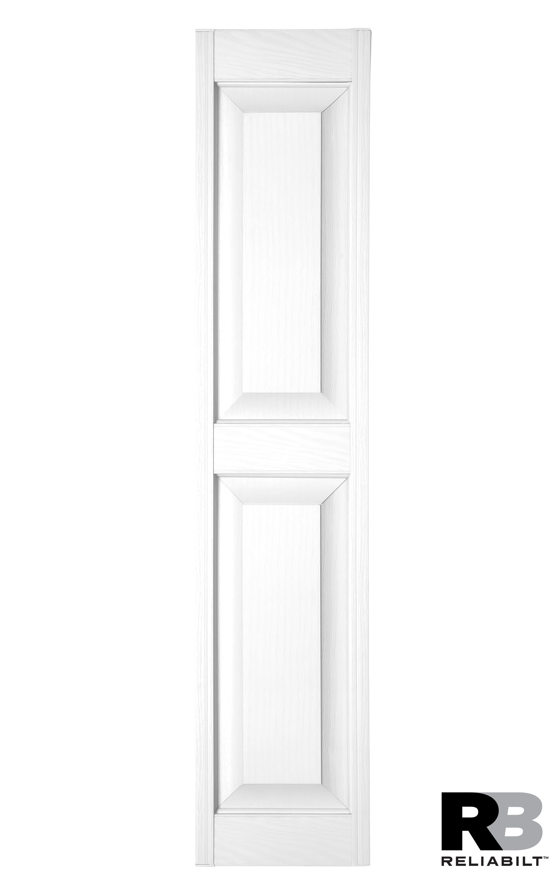 RELIABILT RP1053001 10-in W x 53-in H White Raised panel Polypropylene Exterior Shutters ( 2 -Pack )
